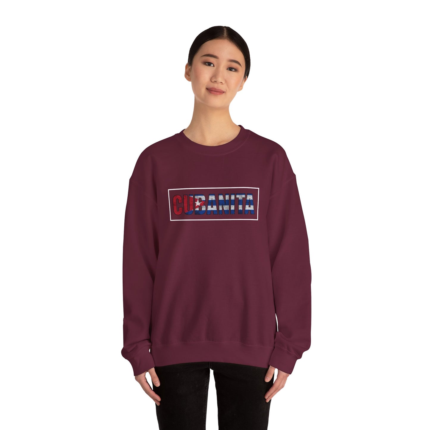 CUBANITA Sweatshirt – Cuban Flag Sweatshirt for Women, Latina Pride Sweatshirt, Cuba Heritage Top, Cuban Culture Graphic Sweatshirt