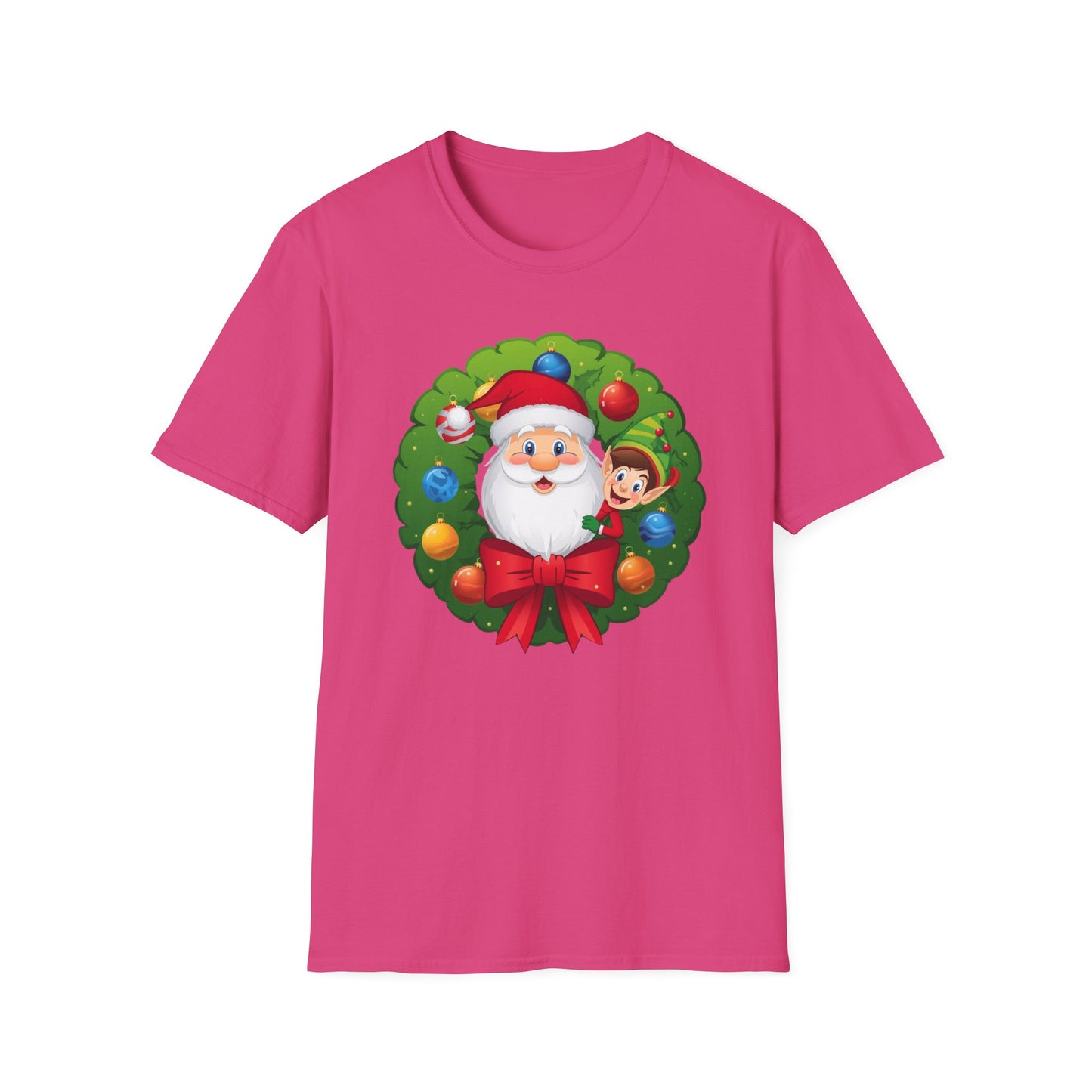 Santa and Elf on a Wreath Shirt, Family Christmas Shirts, Christmas T Shirt, Holiday Shirt, Cute Xmas Shirt for the family, Holiday Gift