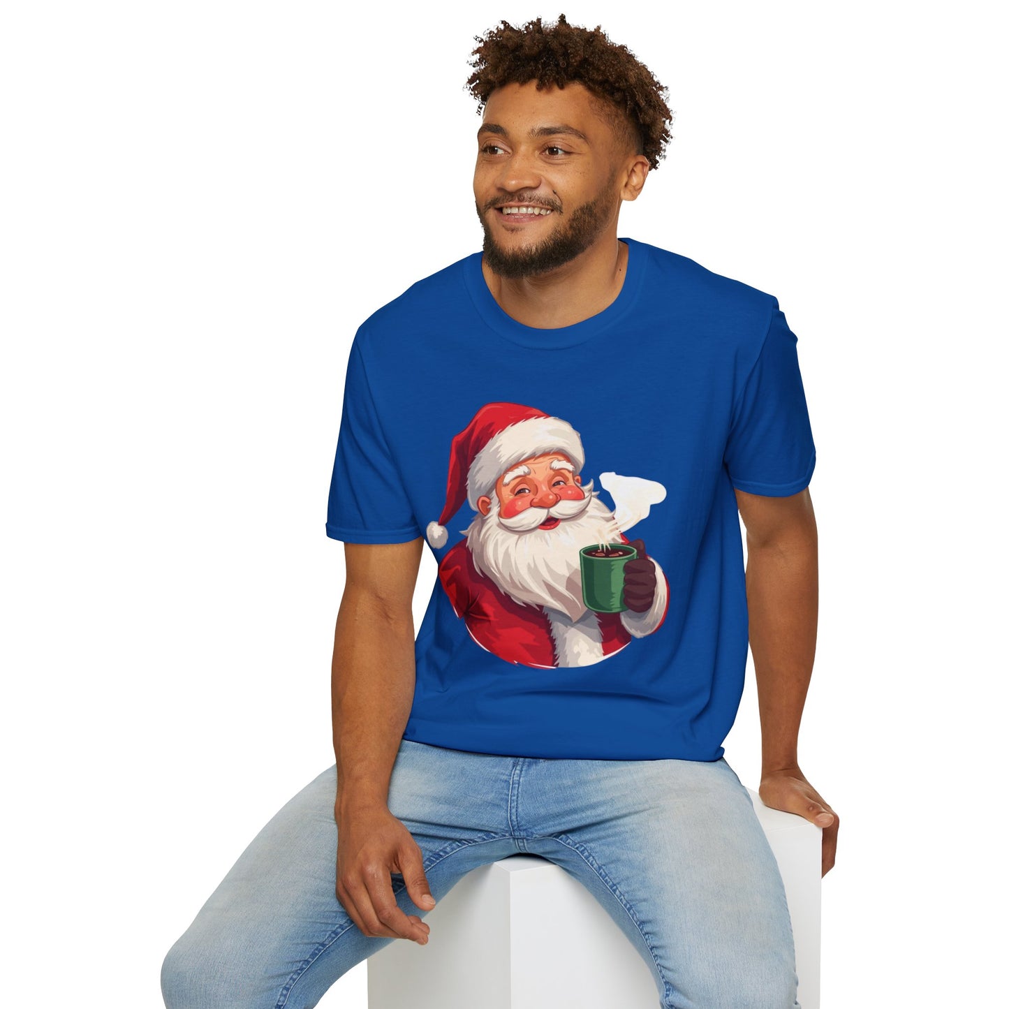 Santa enjoying Hot Chocolate Shirt, Family Christmas Shirts, Christmas T Shirt, Holiday Shirt, Cute Xmas Shirt for the family, Holiday Gift