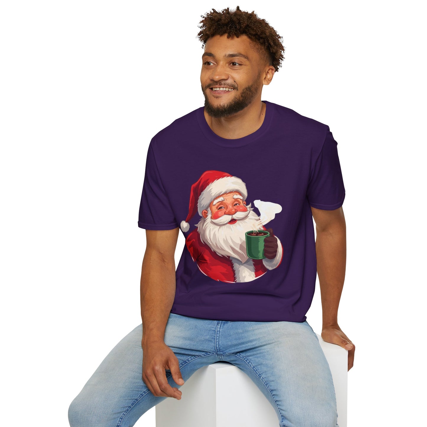 Santa enjoying Hot Chocolate Shirt, Family Christmas Shirts, Christmas T Shirt, Holiday Shirt, Cute Xmas Shirt for the family, Holiday Gift
