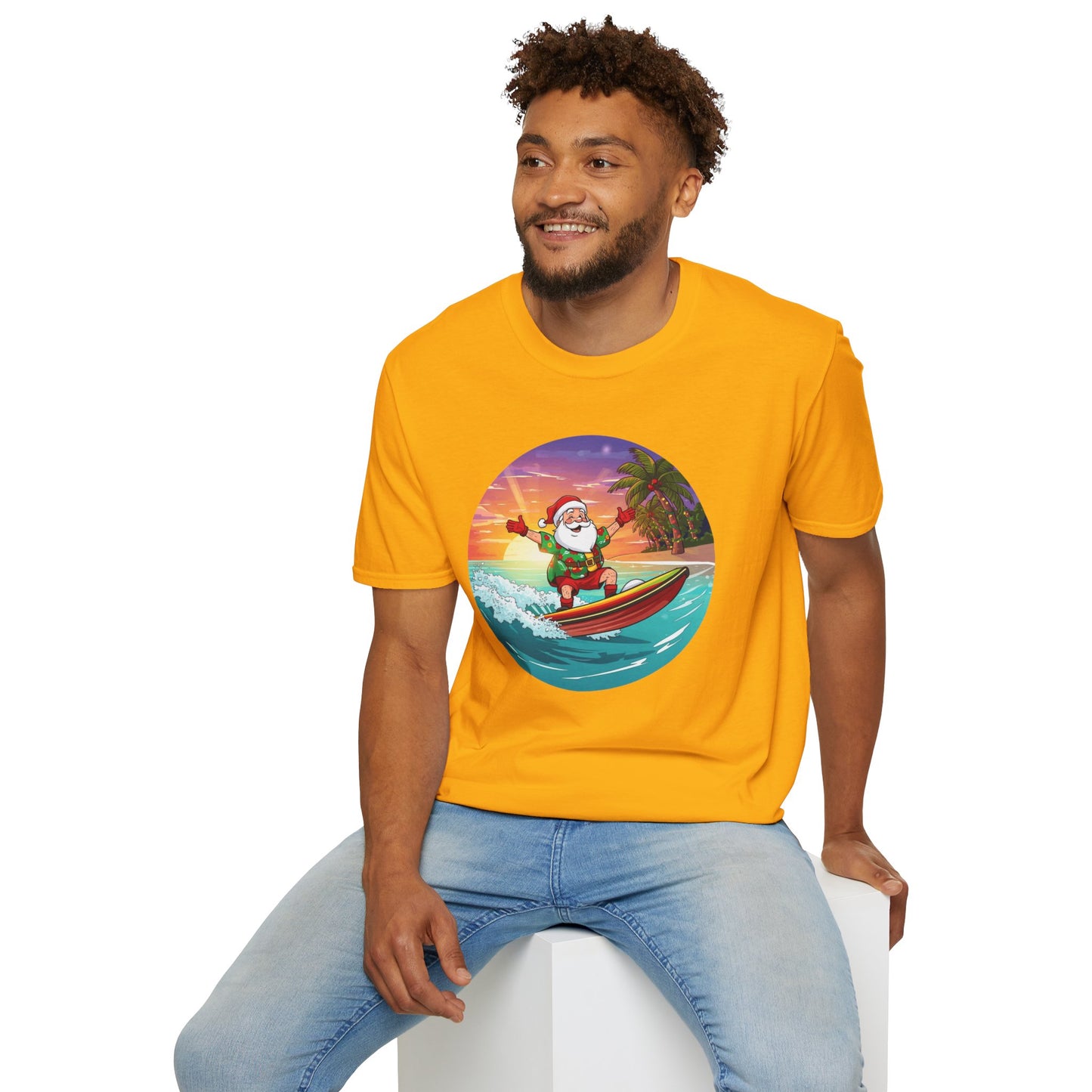 Tropical Surfing Santa Shirt, Family Christmas Shirts, Christmas T Shirt, Holiday Shirt, Cute Xmas Shirt for the family, Holiday Gift