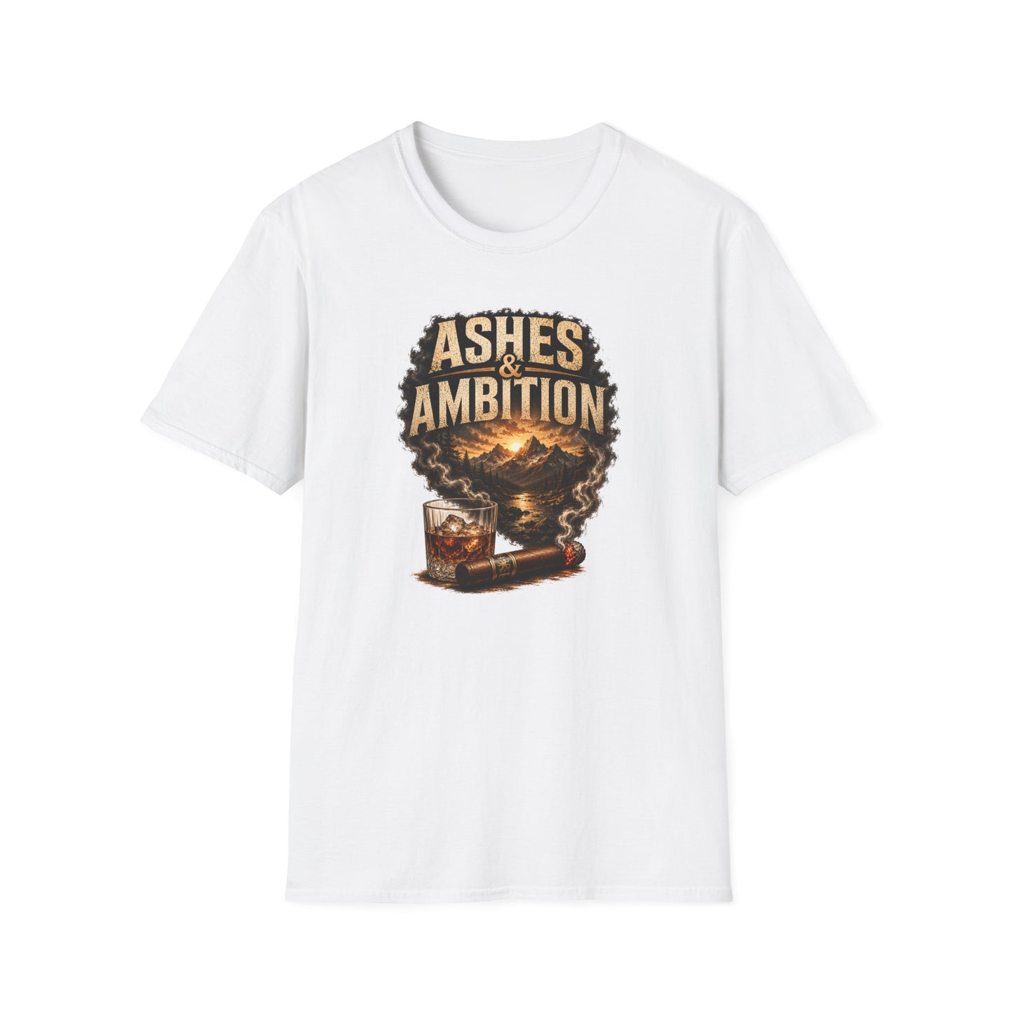 Ashes & Ambition Mountain Retreat T-Shirt – Cigar & Whiskey Lifestyle Tee