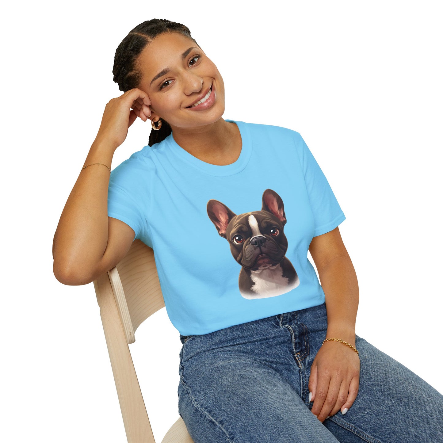 French Bulldog Dog Portrait Shirt – Frenchie Dog Lover Gift, Cute Dog Mom Tee, Dog Dad Shirt, Pet Breed Apparel