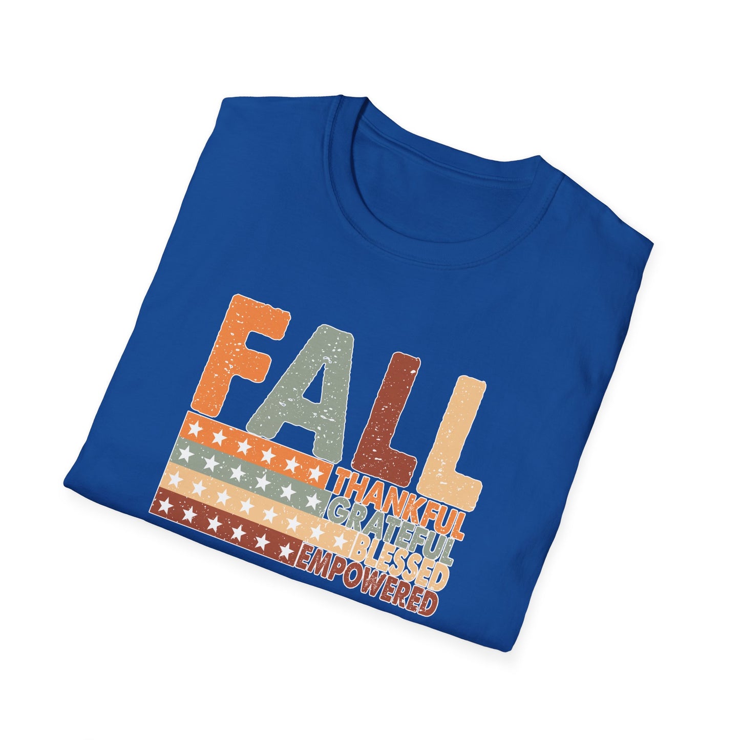 Fall Unisex Softstyle T-Shirt with Inspirational Words, Thankful, Grateful, Blessed, Empowered, Fall Tee, Hope Shirt, Thanksgiving Shirt