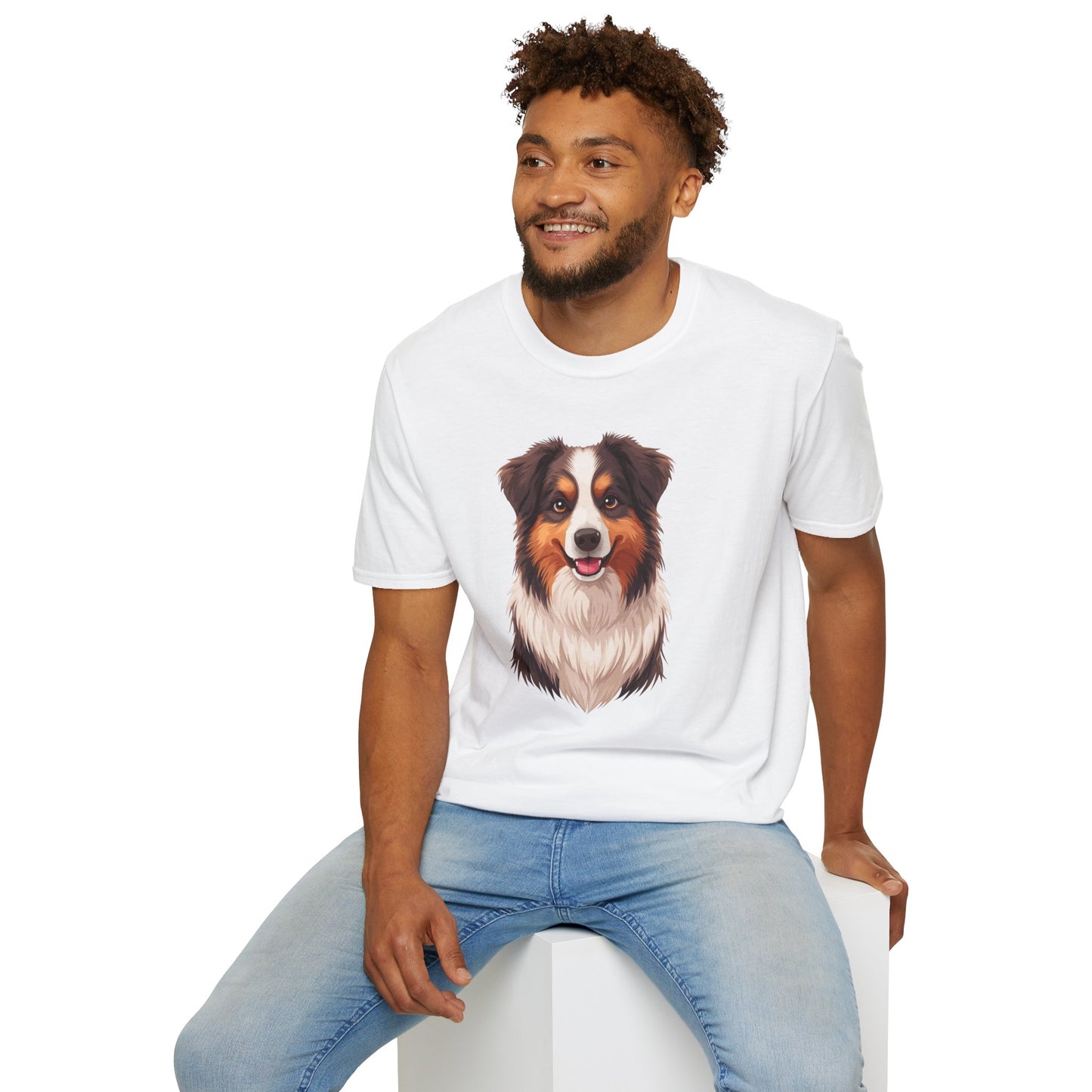 Australian Shepherd Dog Portrait Shirt – Aussie Dog Lover Gift, Cute Dog Mom Tee, Dog Dad Shirt, Pet Breed Apparel