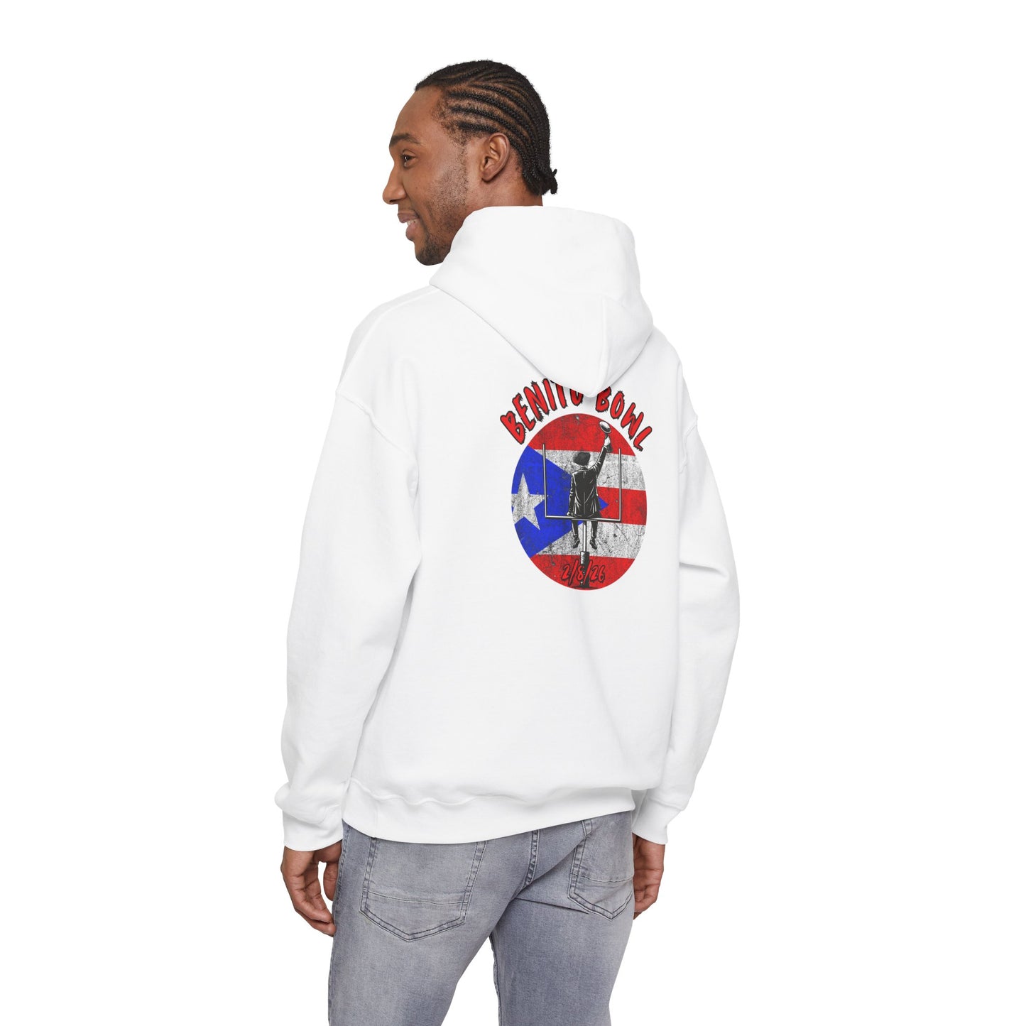 Benito Bowl 2/8/26 Hoodie – Puerto Rico Heritage, Boricua Pride Football Benito Fan Hoodie