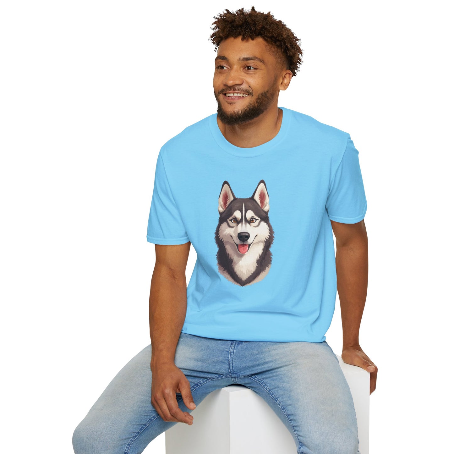 Siberian Husky Dog Portrait Shirt – Husky Dog Lover Gift, Cute Dog Mom Tee, Dog Dad Shirt, Pet Breed Apparel