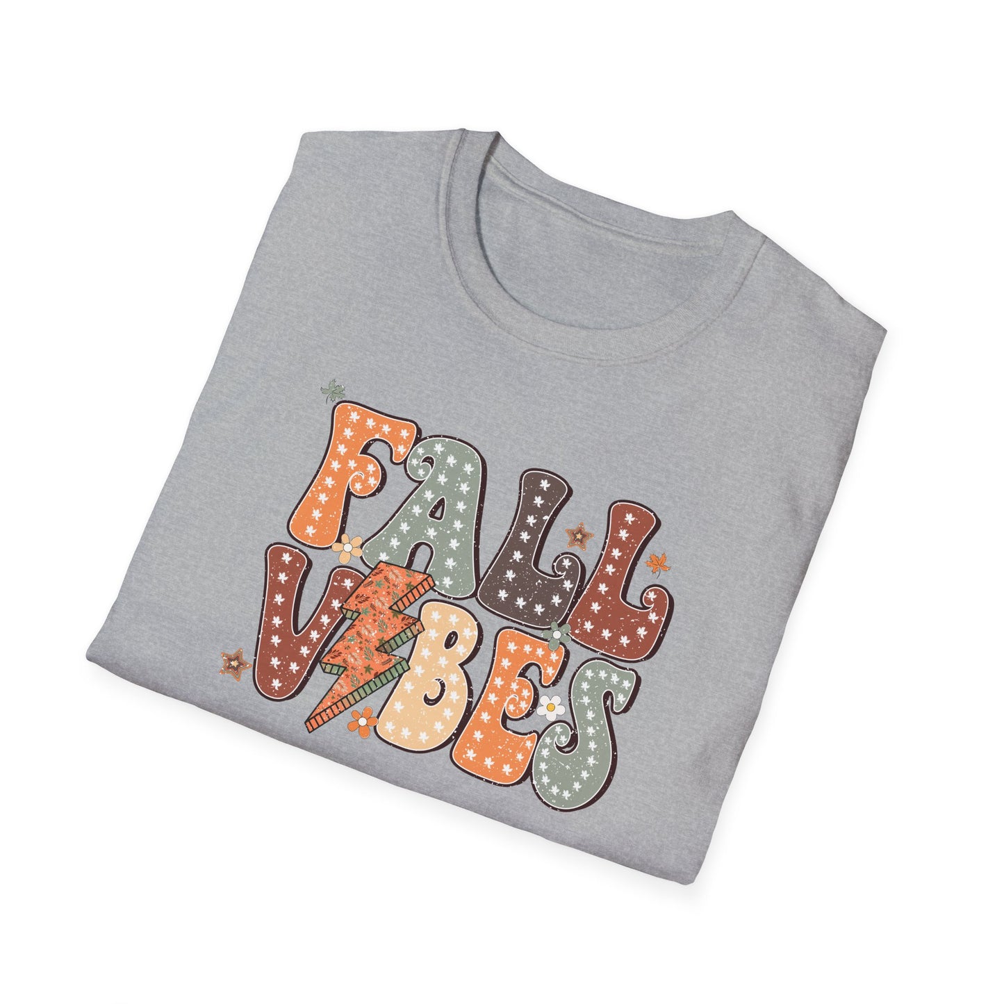 Fall Vibes T-Shirt, Autumn Graphic Tee, Cozy Shirt, Relaxing Casual Top, Seasonal Clothing, Thanksgiving Tee, Friendsgiving gift