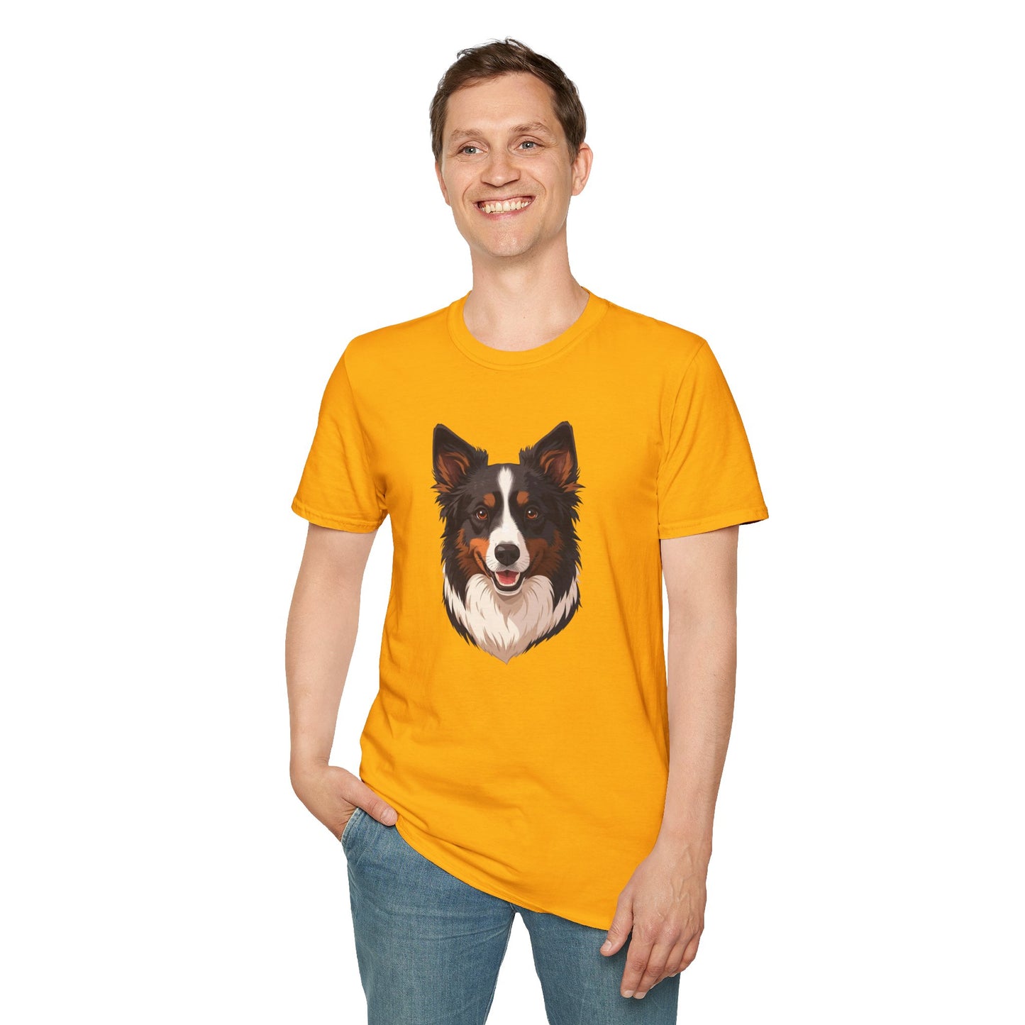 Border Collie Dog Portrait Shirt – Border Collie Dog Lover Gift, Cute Dog Mom Tee, Dog Dad Shirt, Pet Breed Apparel