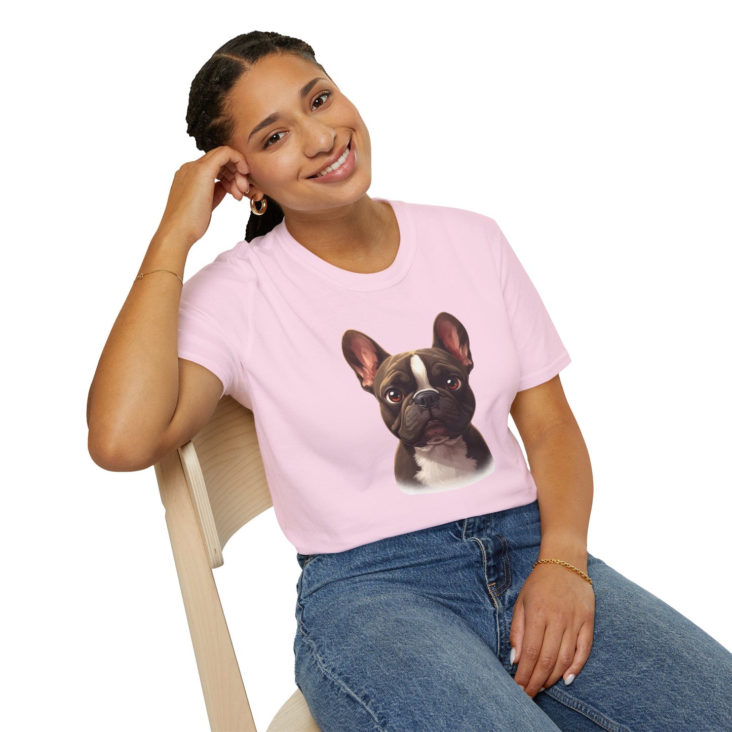 French Bulldog Dog Portrait Shirt – Frenchie Dog Lover Gift, Cute Dog Mom Tee, Dog Dad Shirt, Pet Breed Apparel