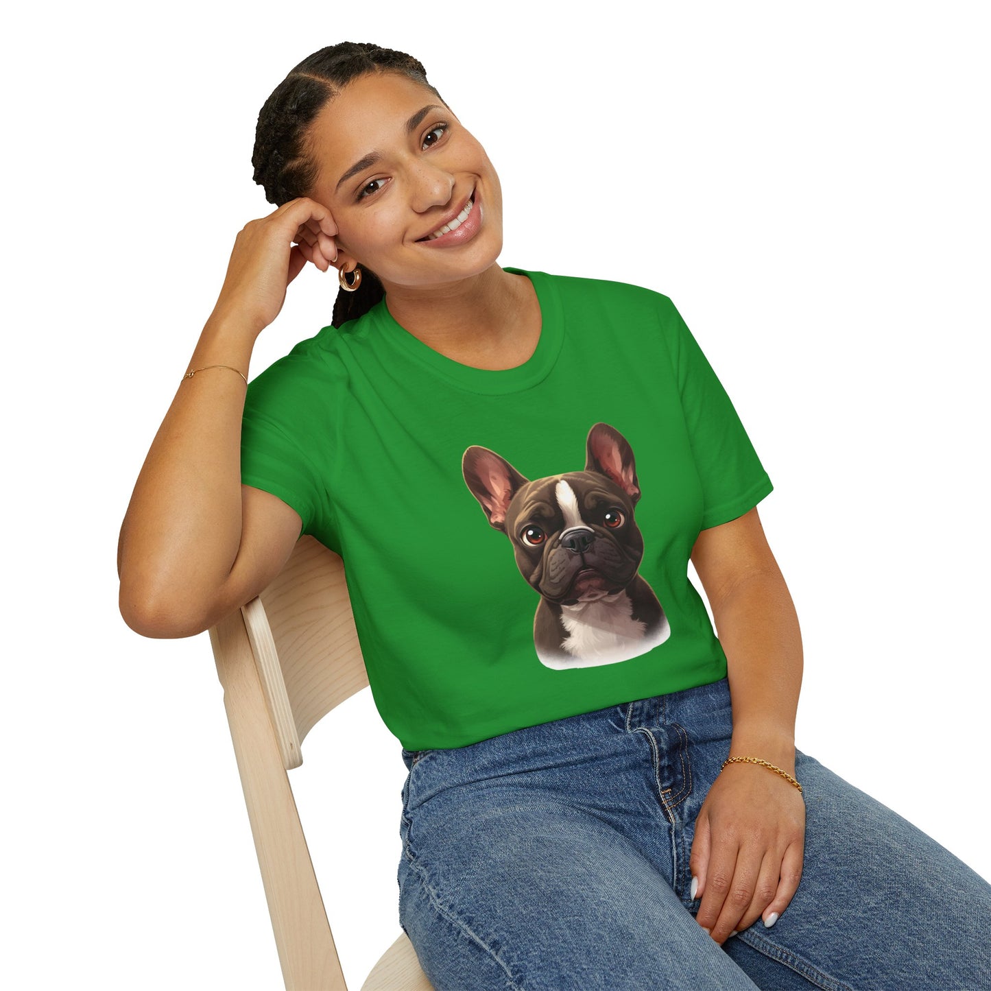 French Bulldog Dog Portrait Shirt – Frenchie Dog Lover Gift, Cute Dog Mom Tee, Dog Dad Shirt, Pet Breed Apparel