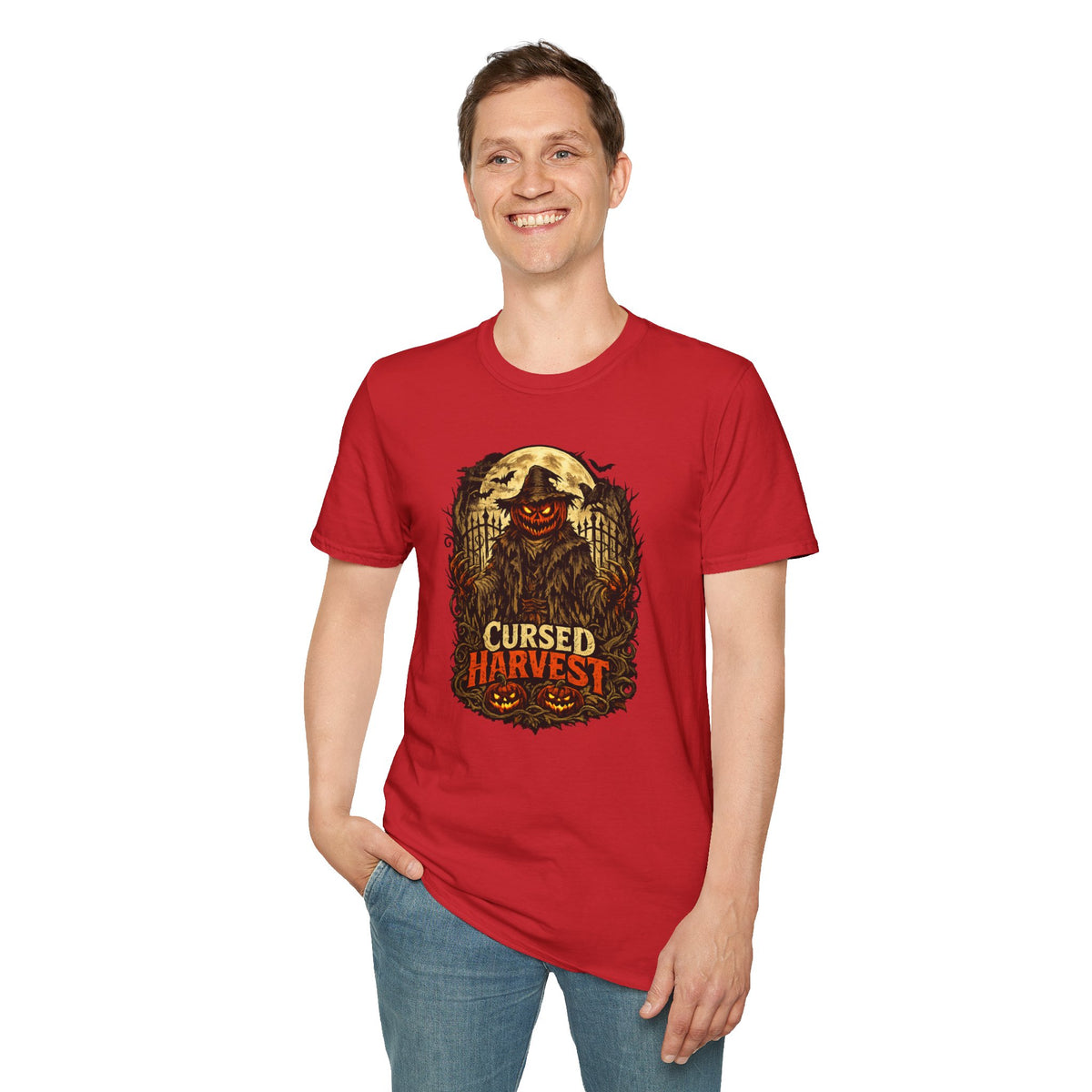 Halloween Scarecrow Shirt, Cursed Harvest T-Shirt, Scary Pumpkin Horror Tee, Haunted Harvest Shirt, Spooky Season Gift