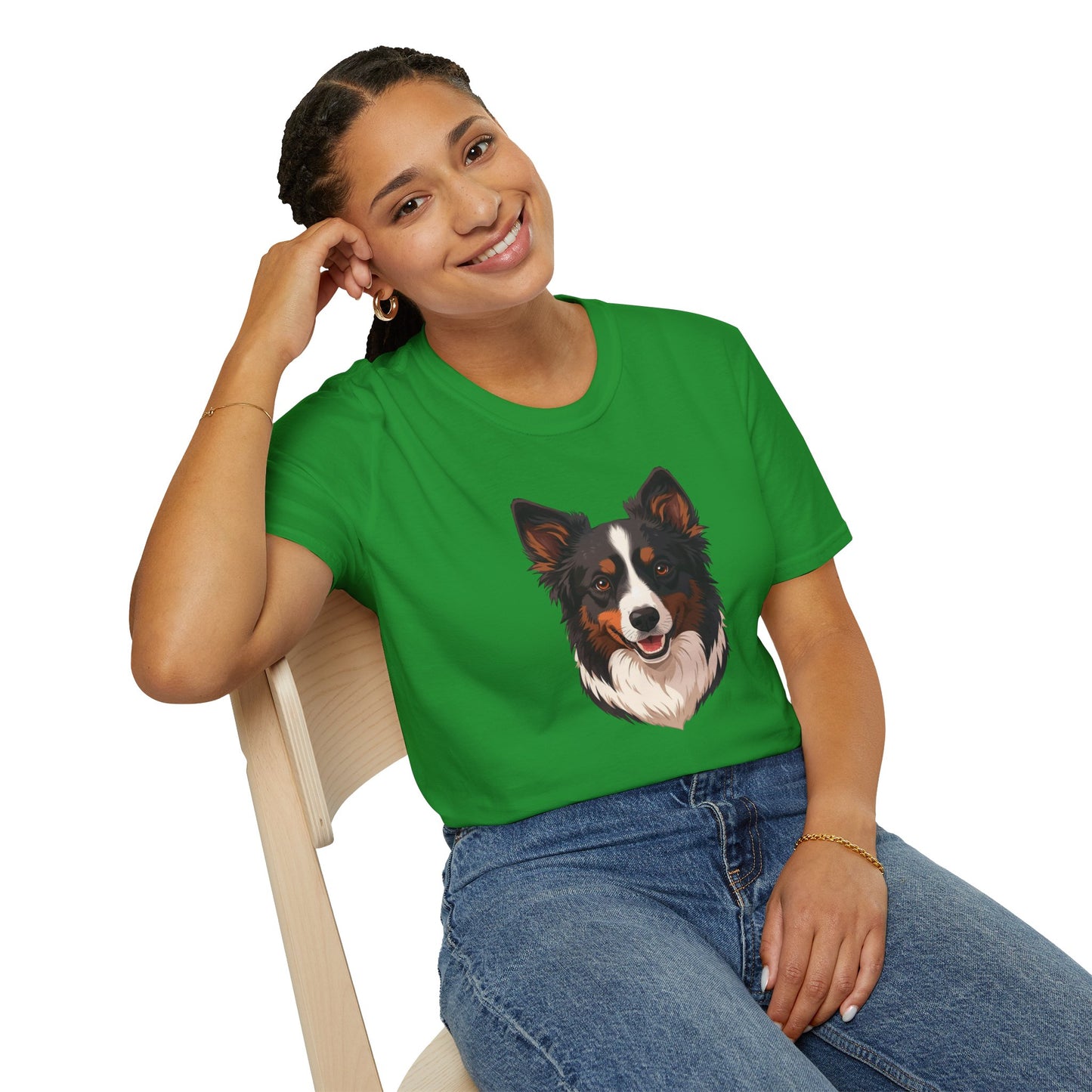 Border Collie Dog Portrait Shirt – Border Collie Dog Lover Gift, Cute Dog Mom Tee, Dog Dad Shirt, Pet Breed Apparel