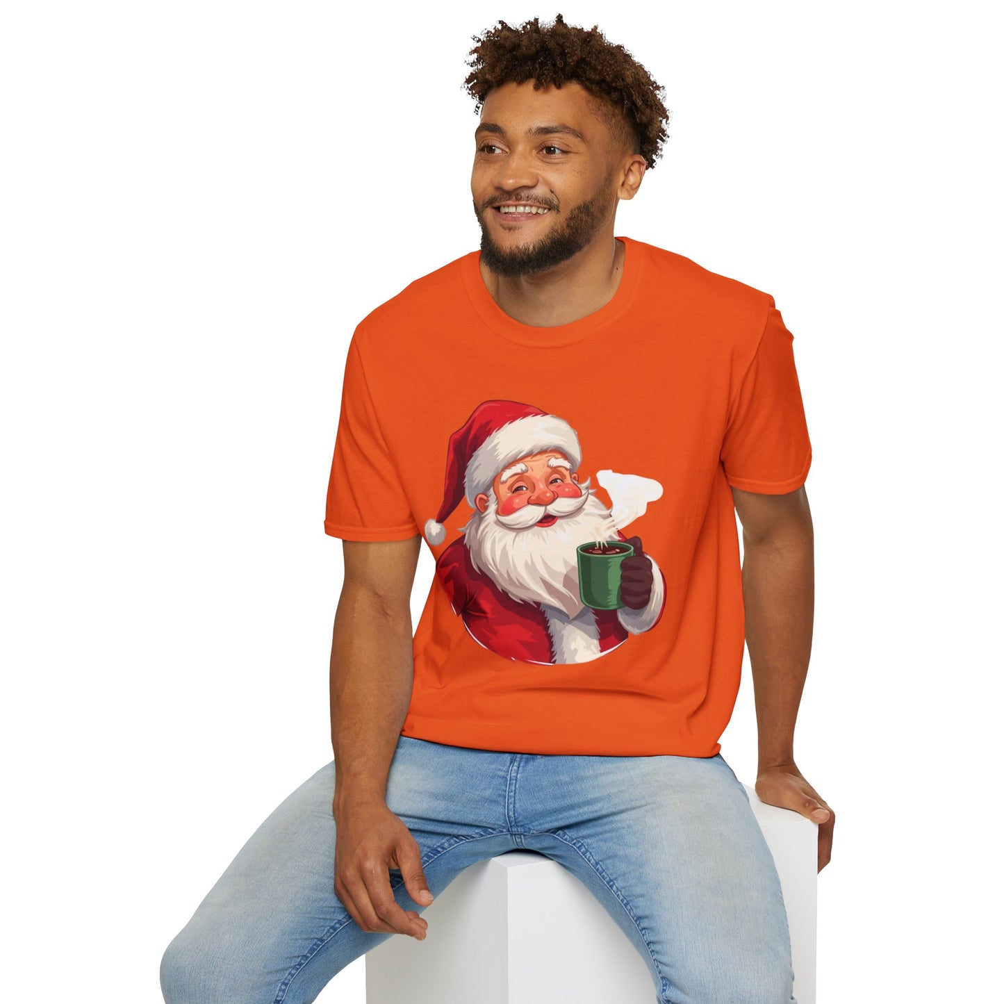 Santa enjoying Hot Chocolate Shirt, Family Christmas Shirts, Christmas T Shirt, Holiday Shirt, Cute Xmas Shirt for the family, Holiday Gift