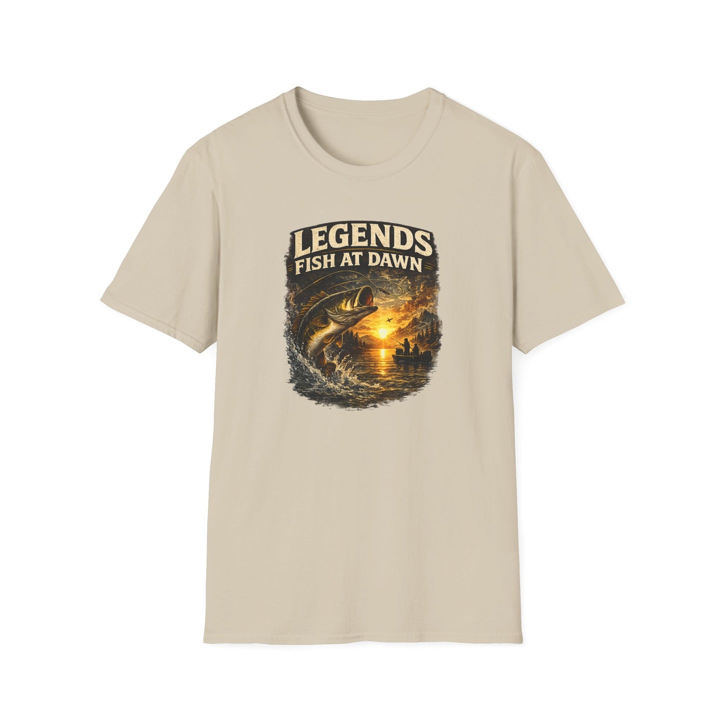 Fishing Shirt for Men, Legends Fish at Dawn Tee, Bass Fishing T-Shirt, Fisherman Gift, Fathers Day Shirt for Dad
