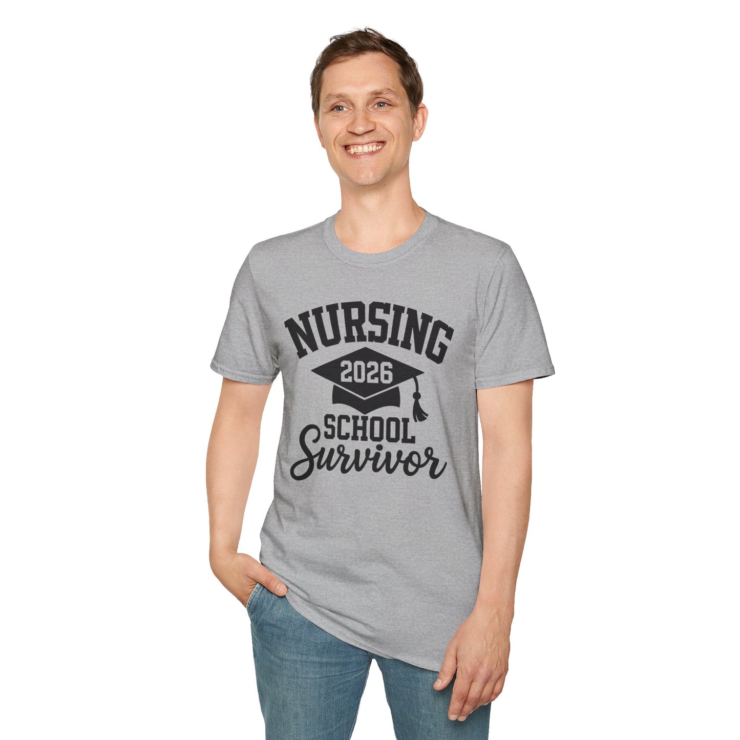 Nursing 2026 School Survivor T-Shirt, Nurse Graduation Shirt, RN Student Gift, Nursing School Grad Tee