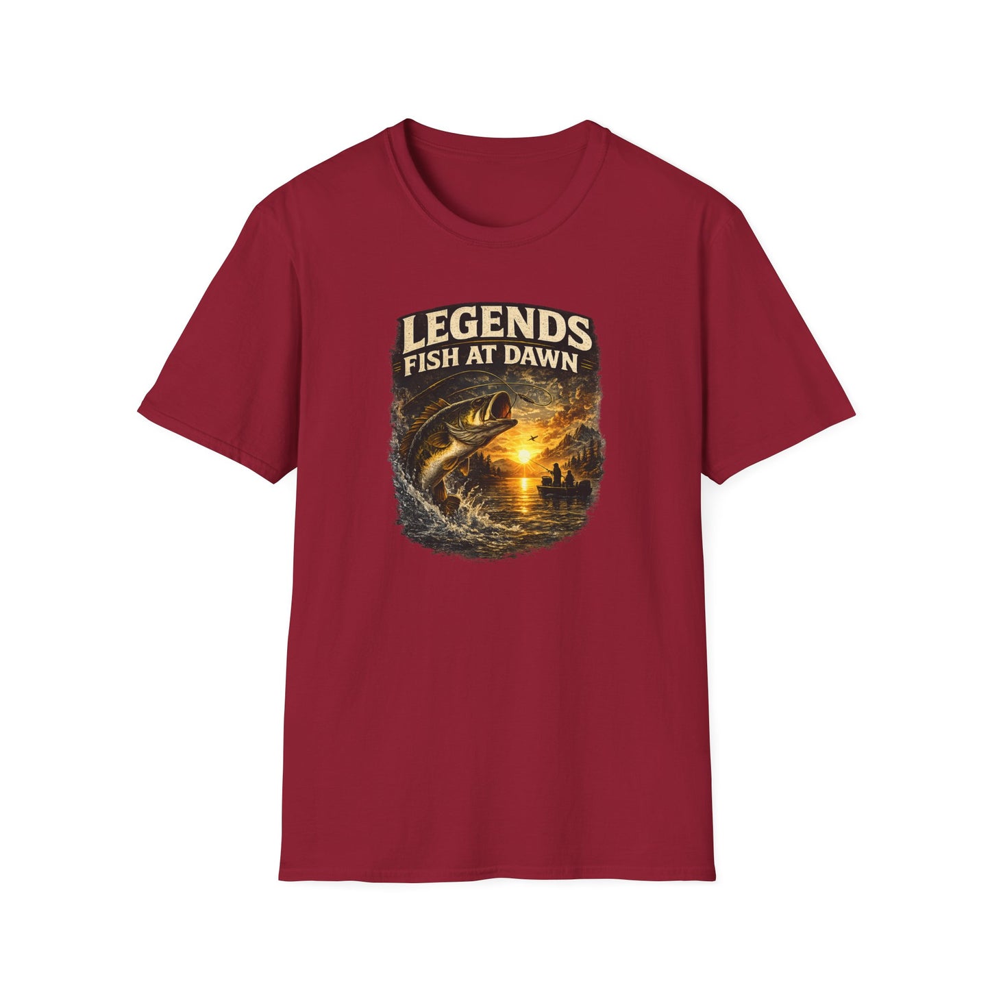 Fishing Shirt for Men, Legends Fish at Dawn Tee, Bass Fishing T-Shirt, Fisherman Gift, Fathers Day Shirt for Dad