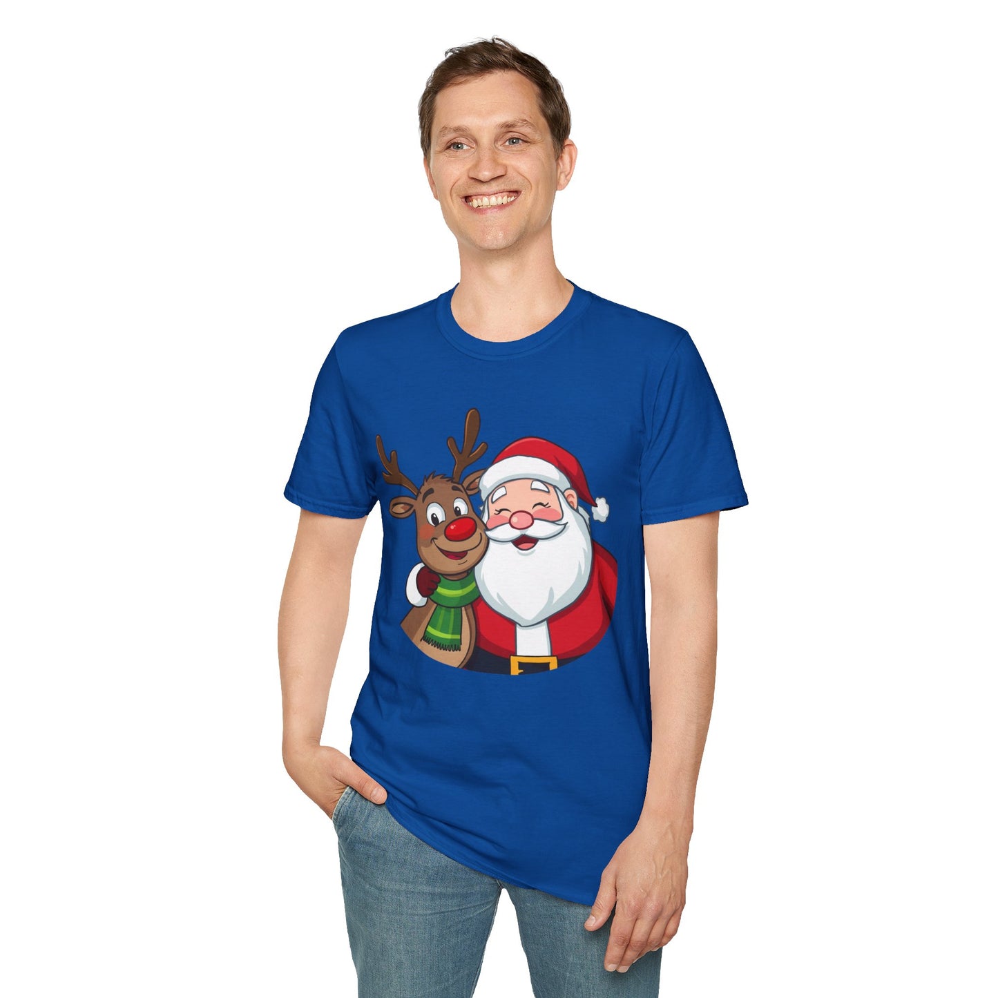 Smiling Santa and Rudolph Shirt, Family Christmas Shirts, Christmas T Shirt, Holiday Shirt, Cute Xmas Shirt for the family, Holiday Gift