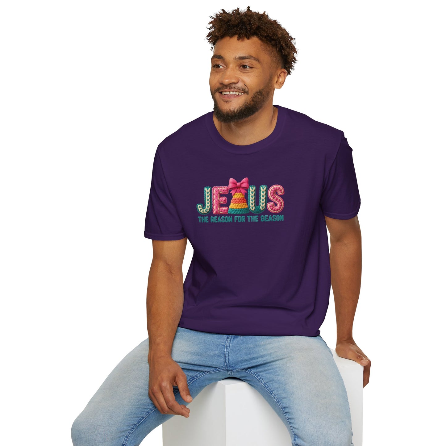 Jesus Christmas T-Shirt – The Reason for the Season Tee, Faith Christian Holiday Shirt with Bow Design