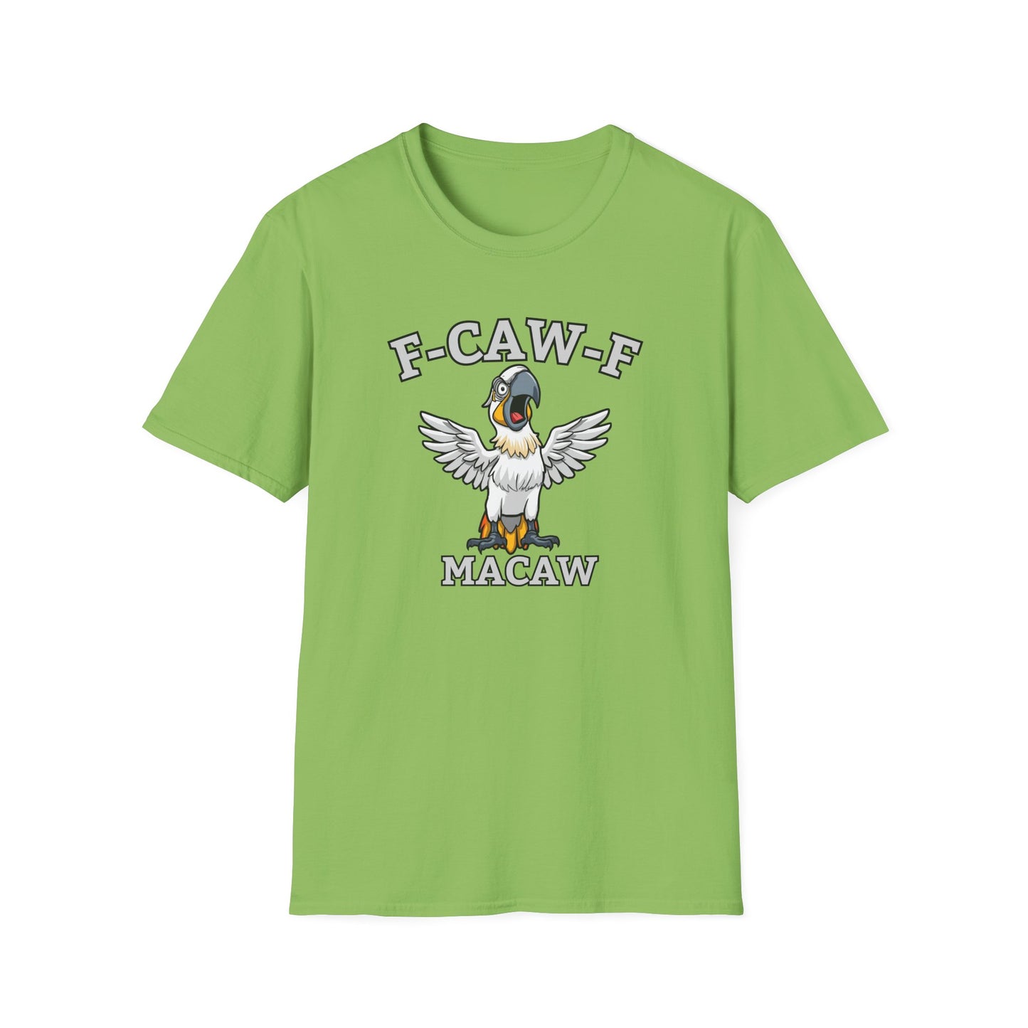 Funny F-CAW-F Macaw Parrot T-Shirt, Parrot Lover Shirt, Macaw Tee, Humorous Top, Macaw Parrot Apparel, Gift for him, Gift for her