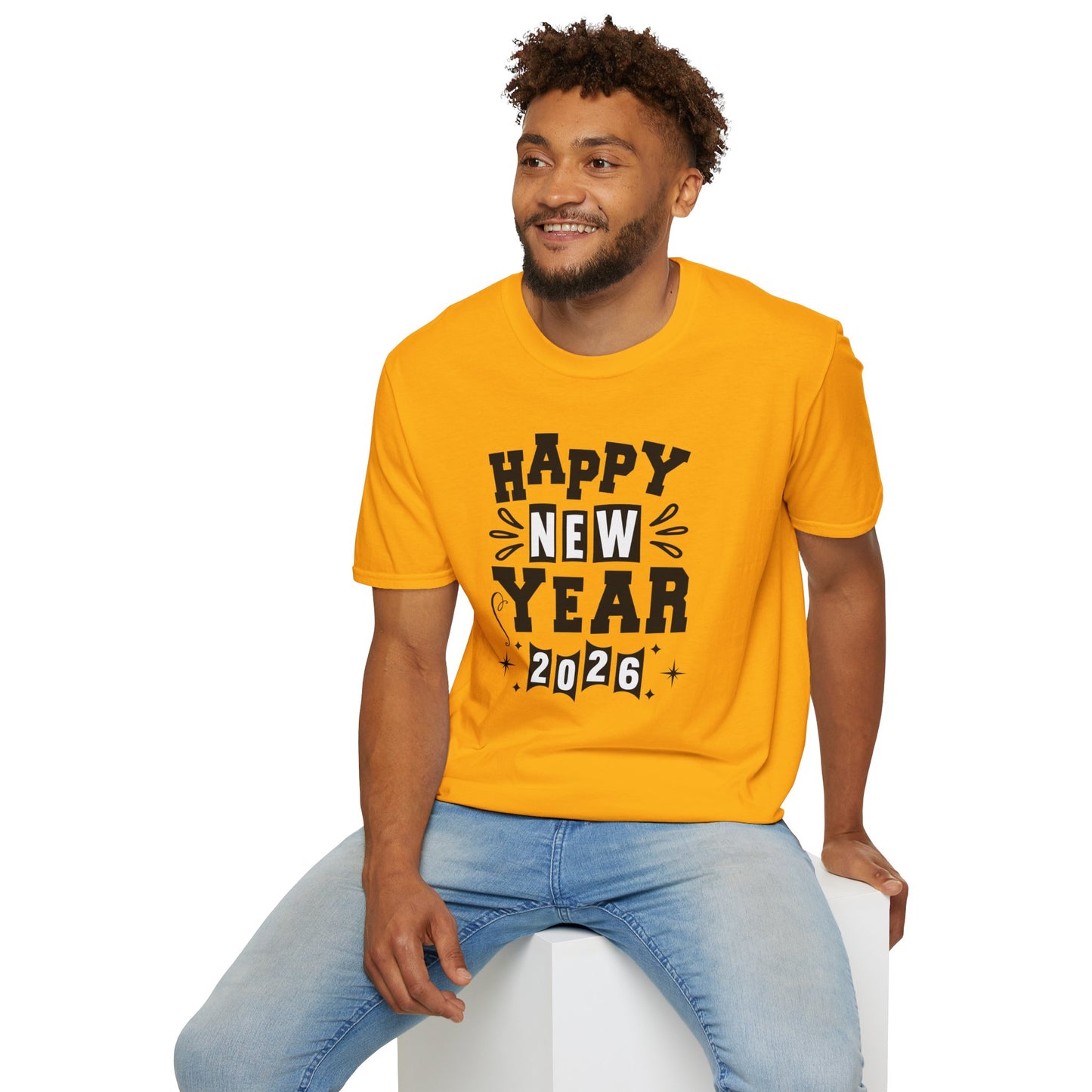Happy New Year 2026 T-Shirt – Retro New Year Graphic Tee, NYE Party Shirt, Vintage Bold Typography 2026 Shirt, New Year’s Eve Countdown Outfit