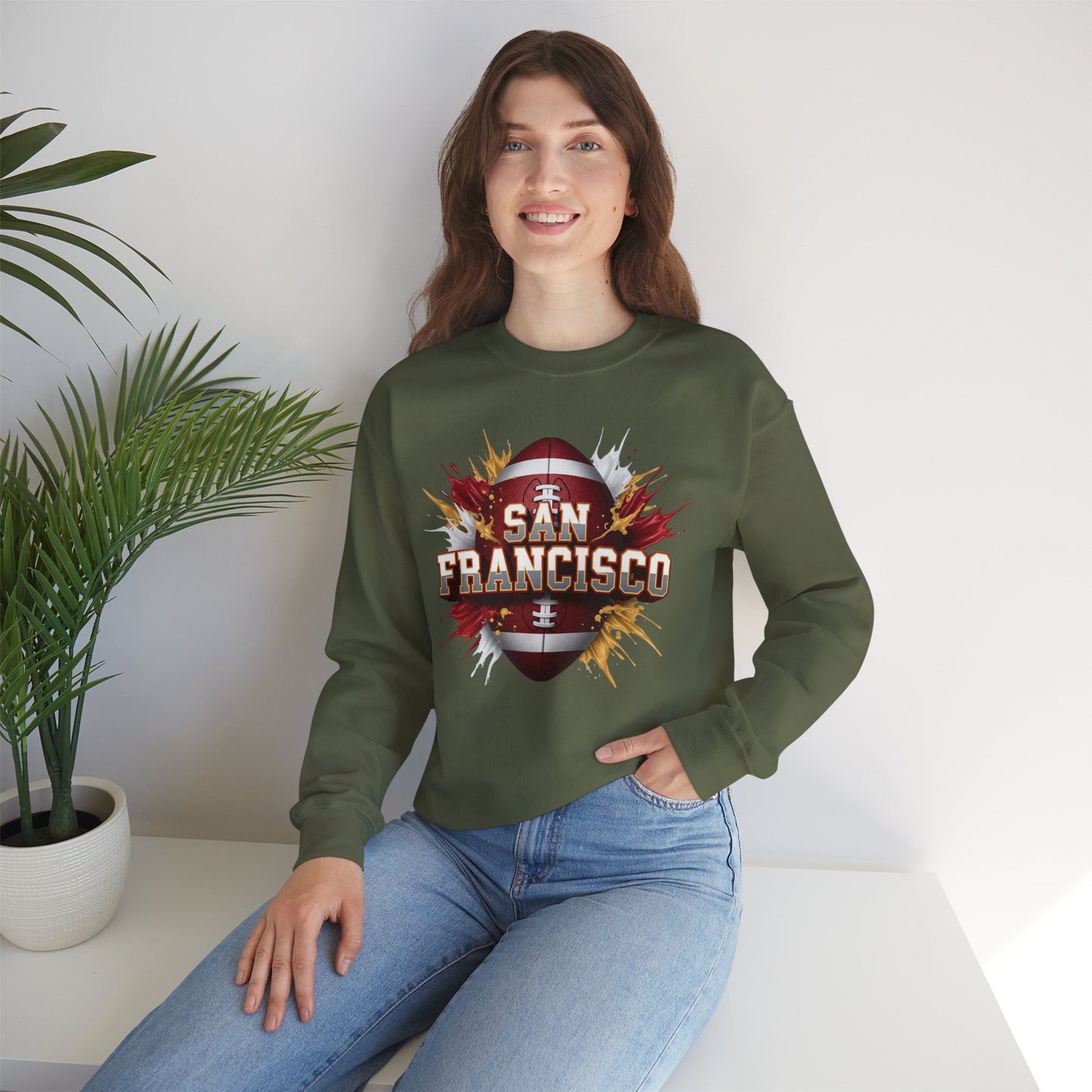 San Francisco Football Sweatshirt, San Francisco Team Sweatshirt, Football Gift for San Fran Fans, Game Day Fan Apparel, Football Fan Gift
