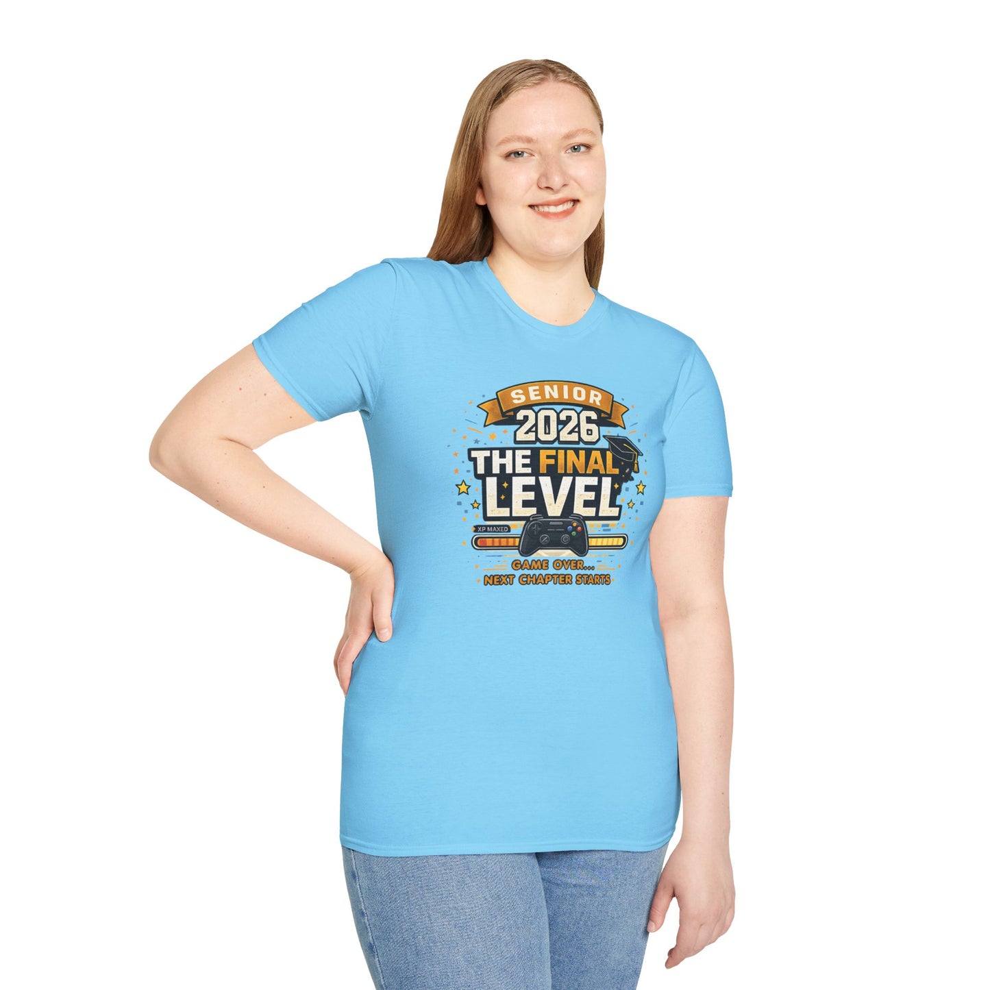 Senior 2026 The Final Level Gamer Graduation T-Shirt, Class of 2026 Game Over Next Chapter Starts Tee for Boys Girls Grad