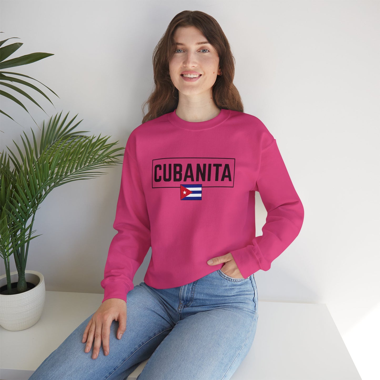CUBANITA Sweatshirt – Cuban Flag Sweatshirt for Women, Latino Pride Sweatshirt, Cuba Heritage Top, Cuban Culture Graphic Sweatshirt