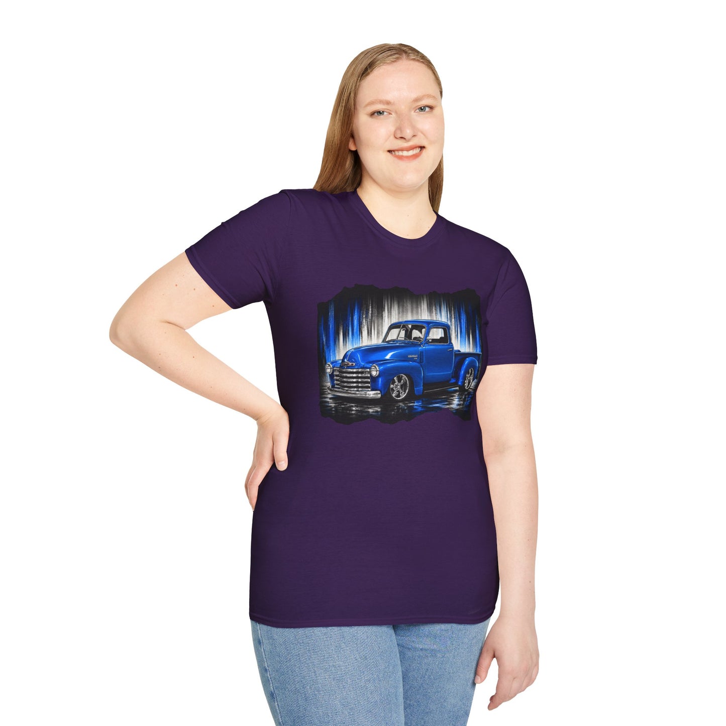 Vintage Truck Shirt, Blue Pickup Truck Tee, Classic Truck Graphic Shirt, Truck Enthusiast Gift, Retro Auto Unisex Tee