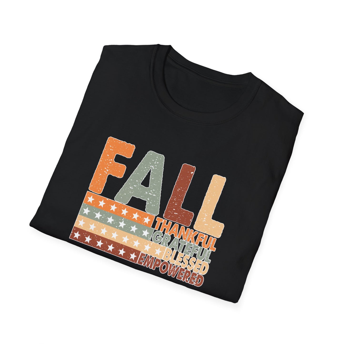 Fall Unisex Softstyle T-Shirt with Inspirational Words, Thankful, Grateful, Blessed, Empowered, Fall Tee, Hope Shirt, Thanksgiving Shirt