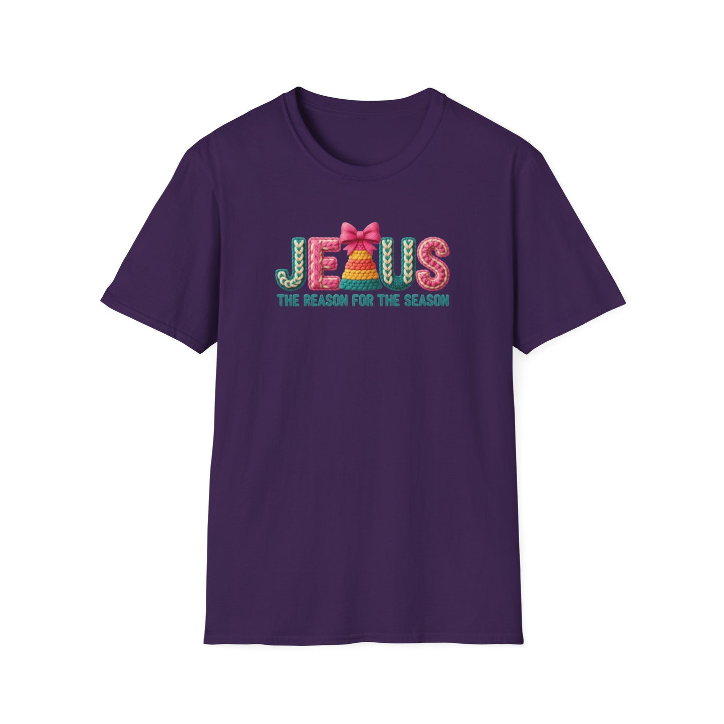Jesus Christmas T-Shirt – The Reason for the Season Tee, Faith Christian Holiday Shirt with Bow Design