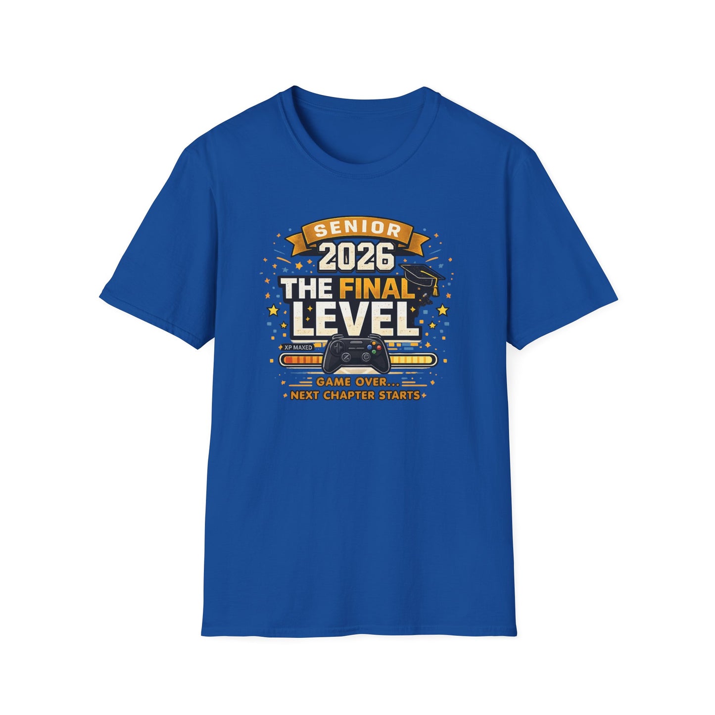 Senior 2026 The Final Level Gamer Graduation T-Shirt, Class of 2026 Game Over Next Chapter Starts Tee for Boys Girls Grad