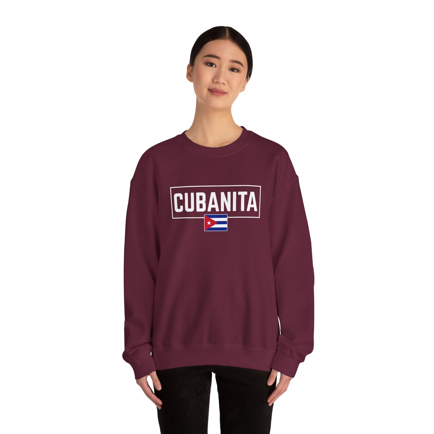 CUBANITA Sweatshirt – Cuban Flag Sweatshirt for Women, Latino Pride Sweatshirt, Cuba Heritage Top, Cuban Culture Graphic Sweatshirt