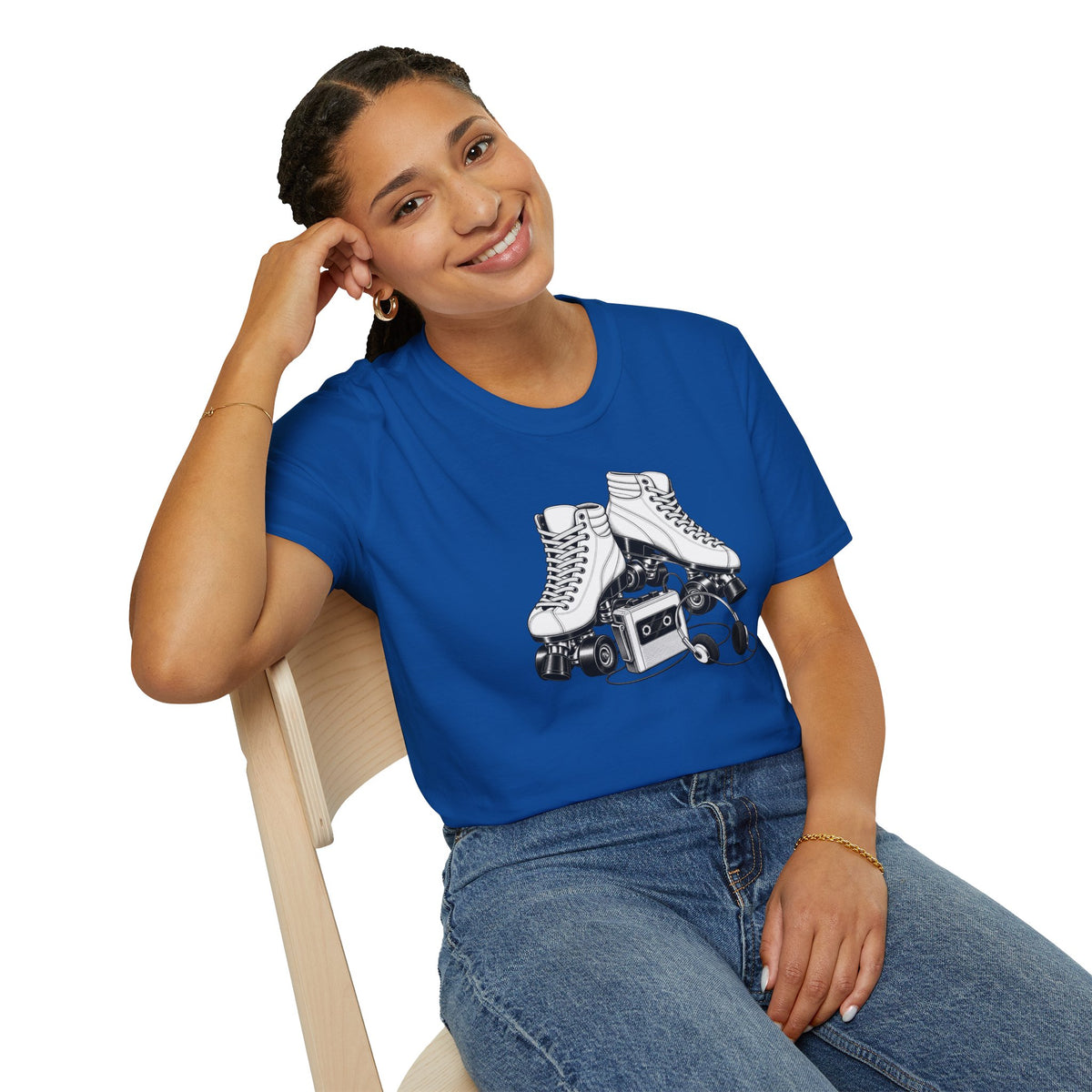 Roller Skate T-Shirt, Retro Cassette Tee, Vintage Roller Rink Shirt, Music Lover Gift, Skater Tee