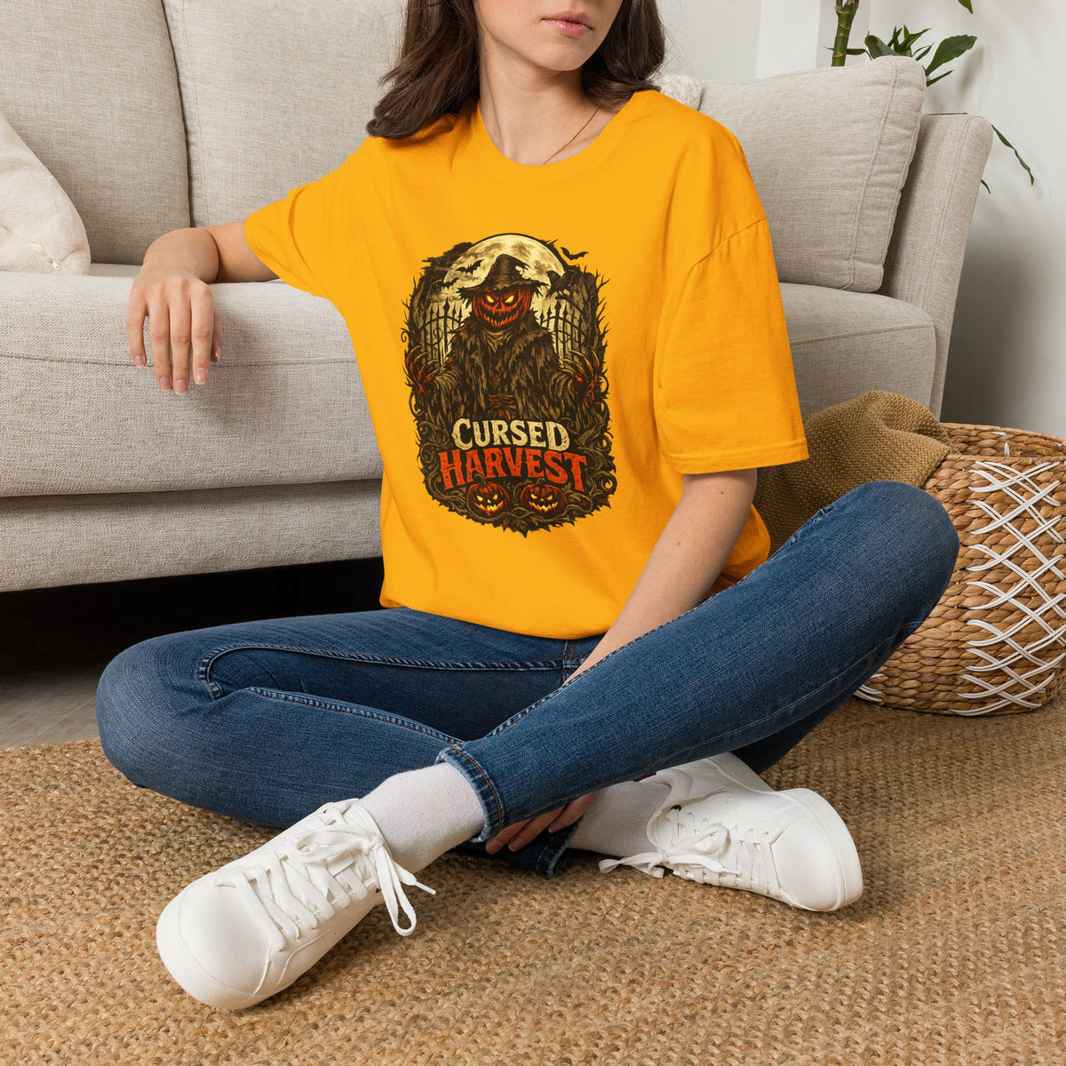 Halloween Scarecrow Shirt, Cursed Harvest T-Shirt, Scary Pumpkin Horror Tee, Haunted Harvest Shirt, Spooky Season Gift