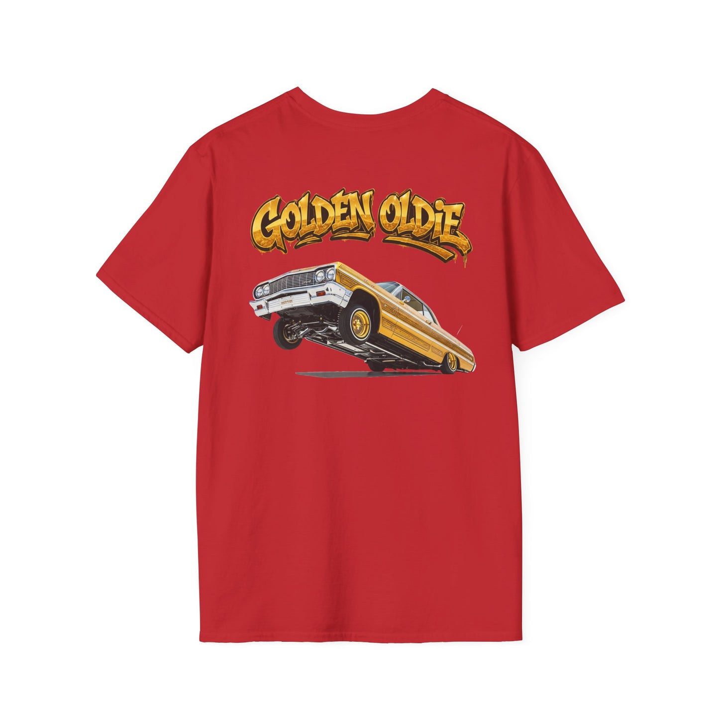 Back Print Lowrider Shirt, Golden Oldie Classic Car Tee, Vintage Car Enthusiast Shirt, Retro Auto Gift, Unisex Car Lover Tee