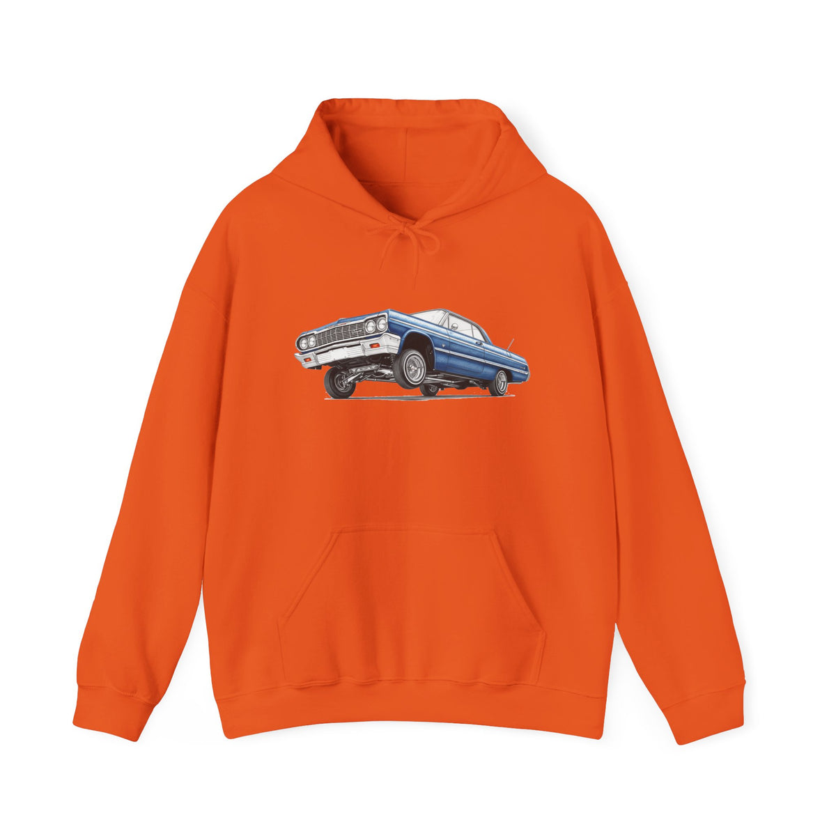 Classic Car Hoodie, Lowrider Car Hoodie, Blue Vintage Car Sweatshirt, Car Enthusiast Gift, Unisex Automotive Hoodie