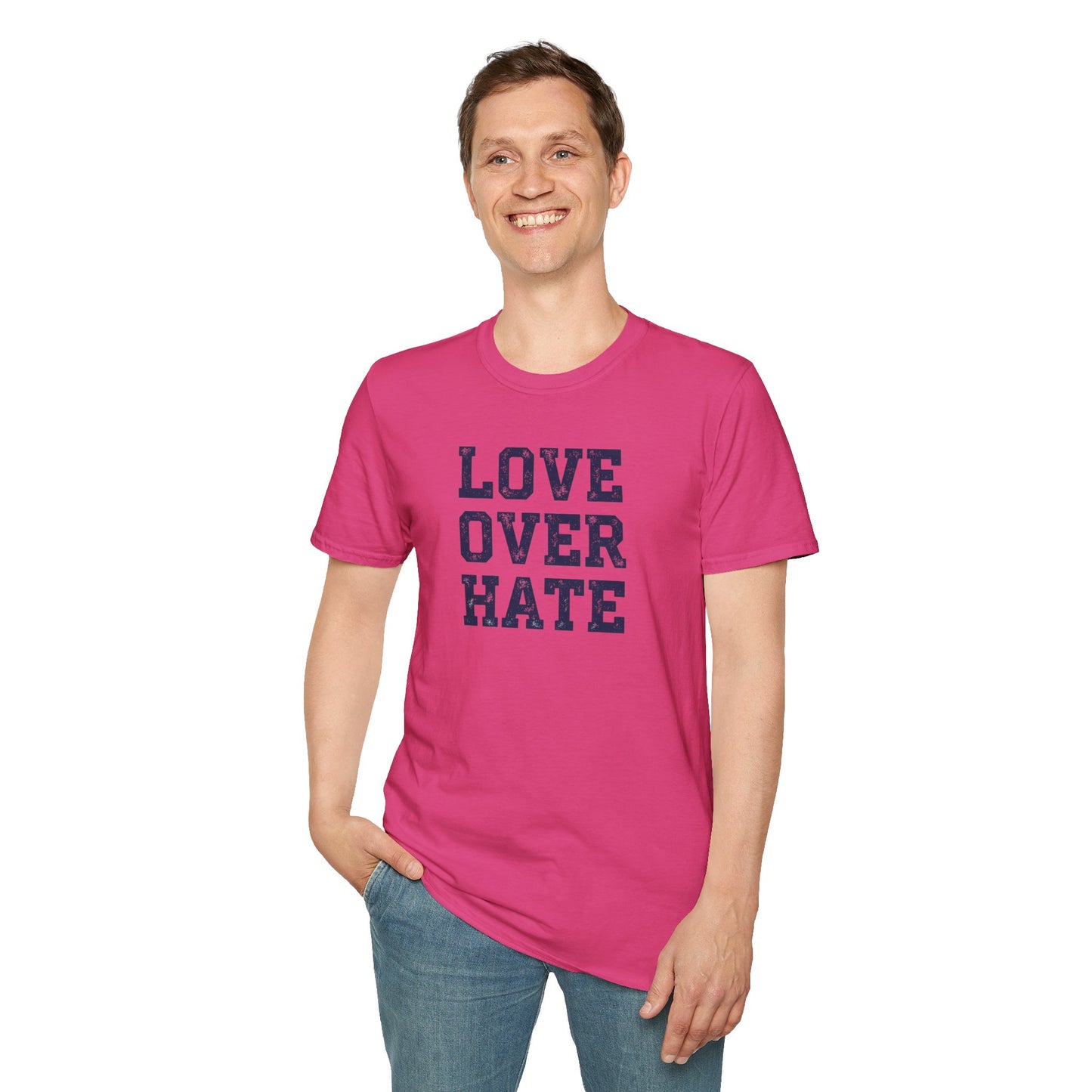 Love Over Hate T-Shirt – Inspirational Christian Shirt, Positive Message Tee, Motivational Faith Apparel