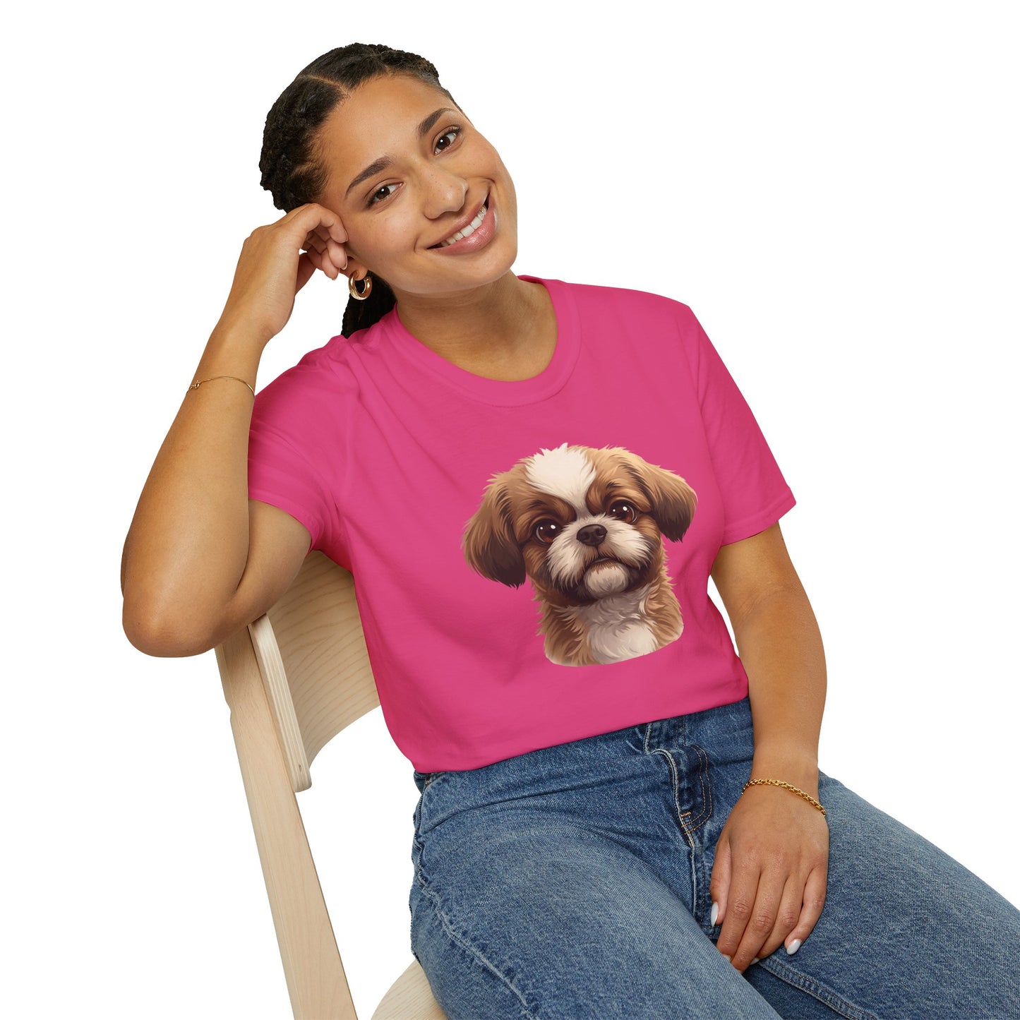 Shih Tzu Dog Portrait Shirt – Shih Tzu Shepherd Dog Lover Gift, Cute Dog Mom Tee, Dog Dad Shirt, Pet Breed Apparel