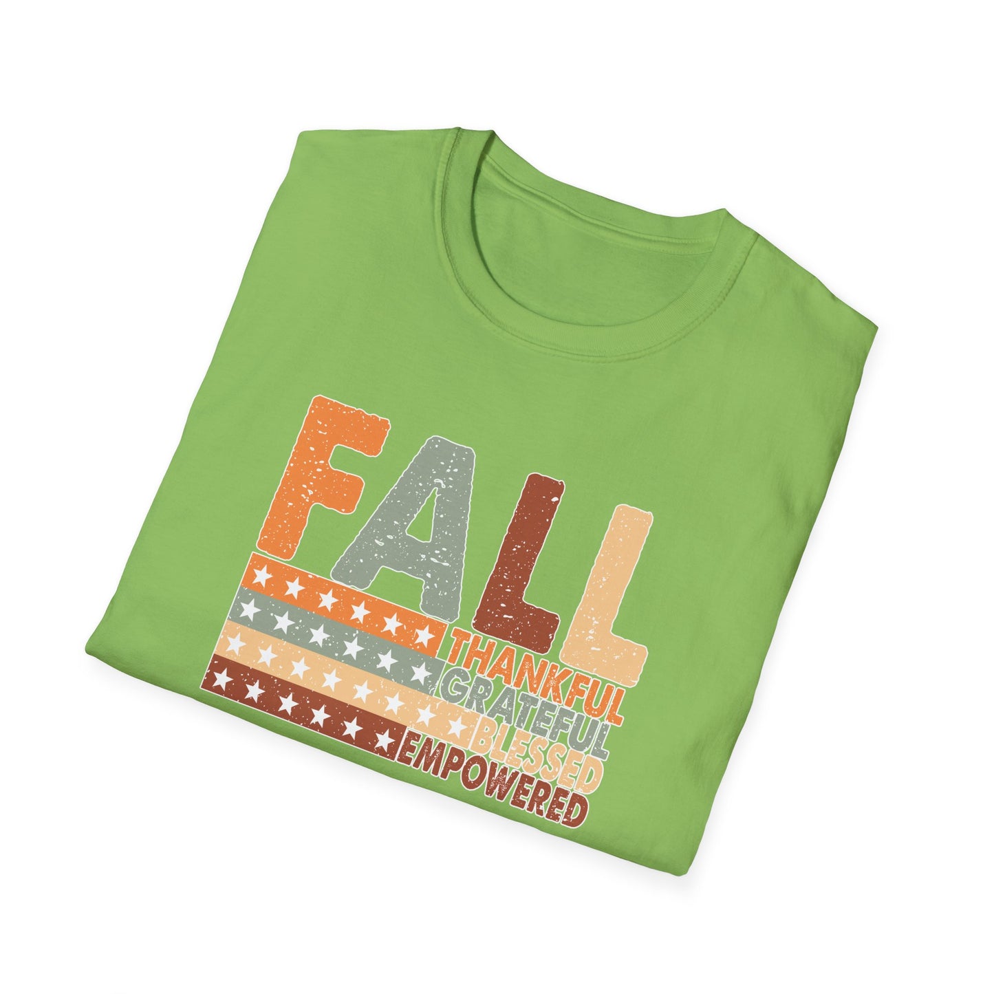 Fall Unisex Softstyle T-Shirt with Inspirational Words, Thankful, Grateful, Blessed, Empowered, Fall Tee, Hope Shirt, Thanksgiving Shirt