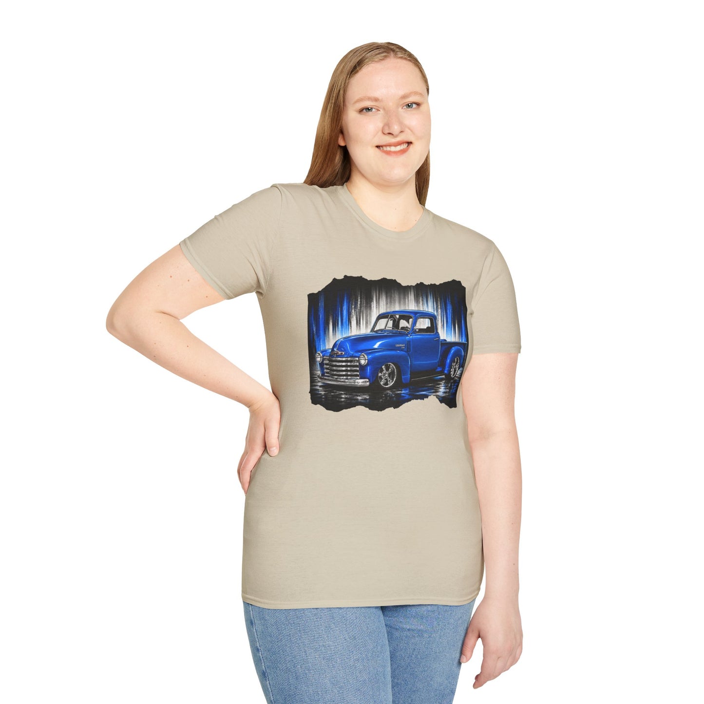 Vintage Truck Shirt, Blue Pickup Truck Tee, Classic Truck Graphic Shirt, Truck Enthusiast Gift, Retro Auto Unisex Tee