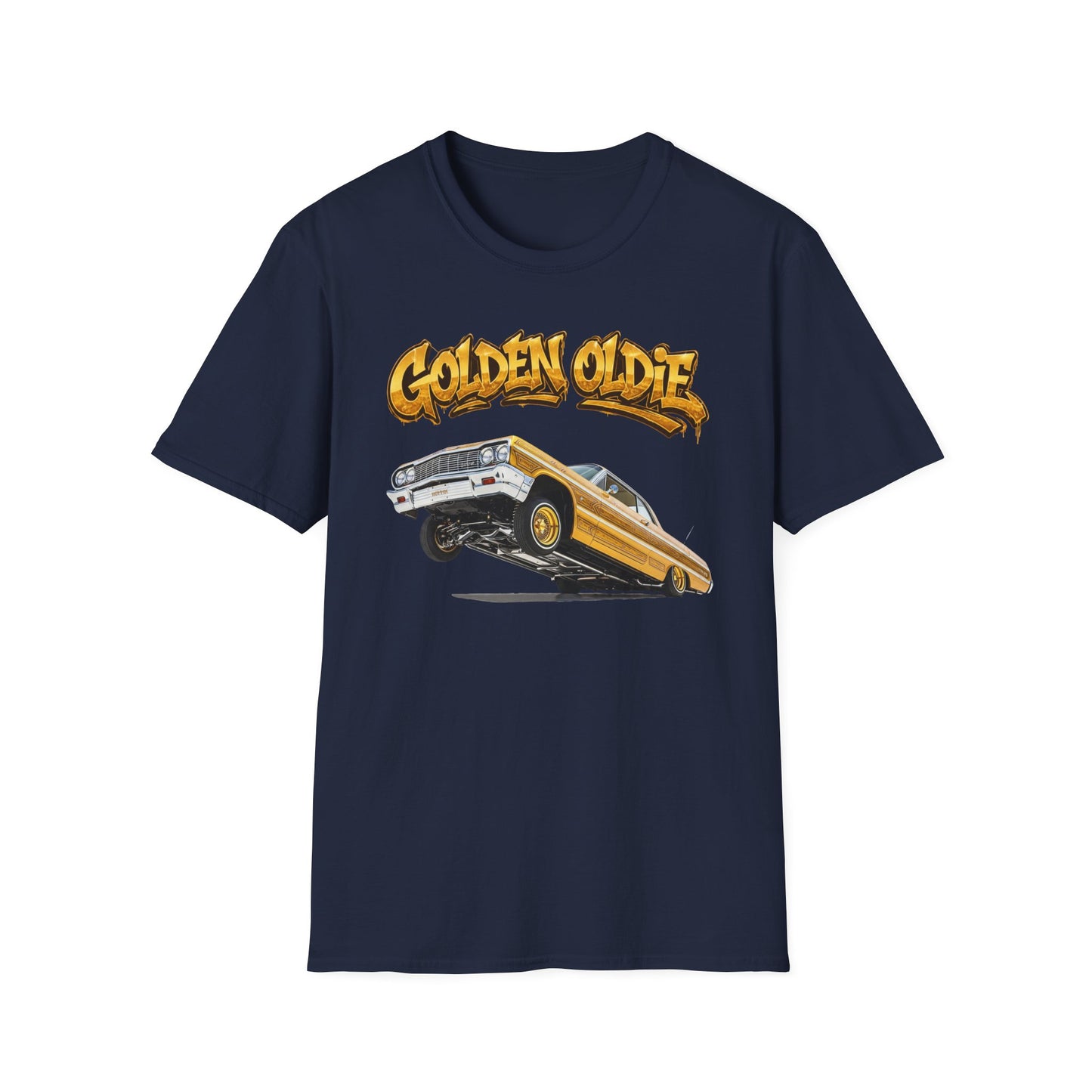 Golden Oldie Lowrider Shirt, Classic Car Tee, Vintage Auto Graphic Shirt, Car Enthusiast Gift, Retro Car Lover Tee
