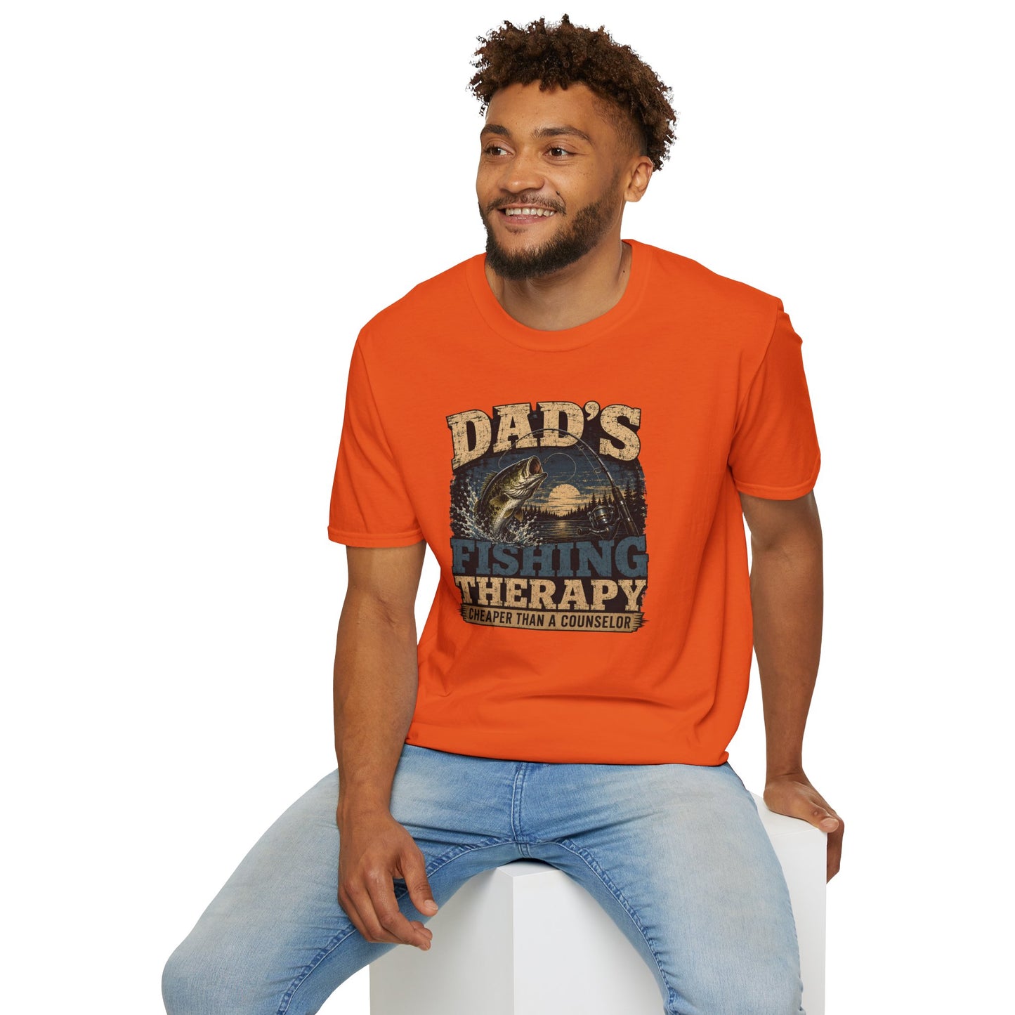 Fishing Dad Shirt, Dads Fishing Therapy Tee, Bass Fishing T-Shirt, Fisherman Gift, Fathers Day Shirt for Dad