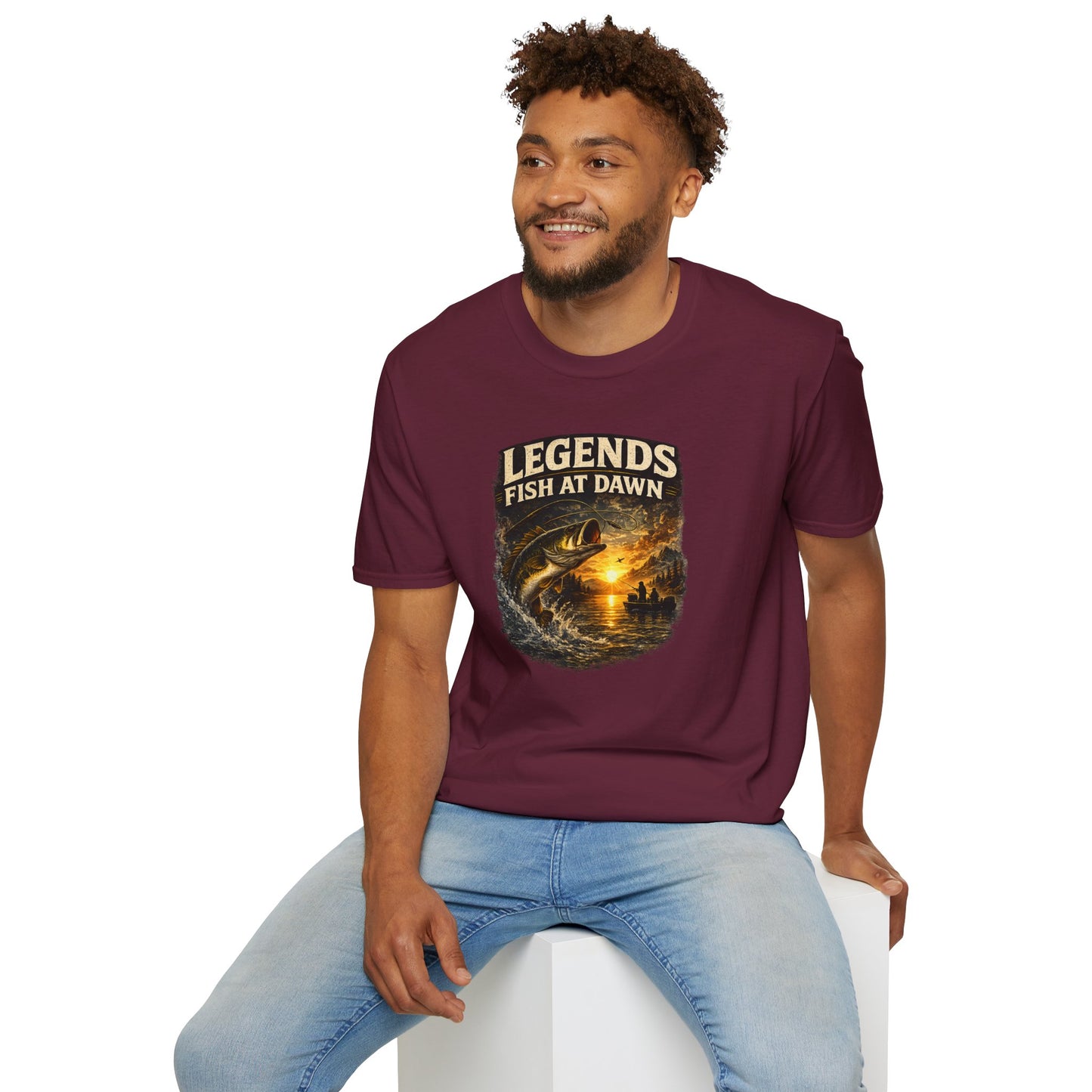 Fishing Shirt for Men, Legends Fish at Dawn Tee, Bass Fishing T-Shirt, Fisherman Gift, Fathers Day Shirt for Dad