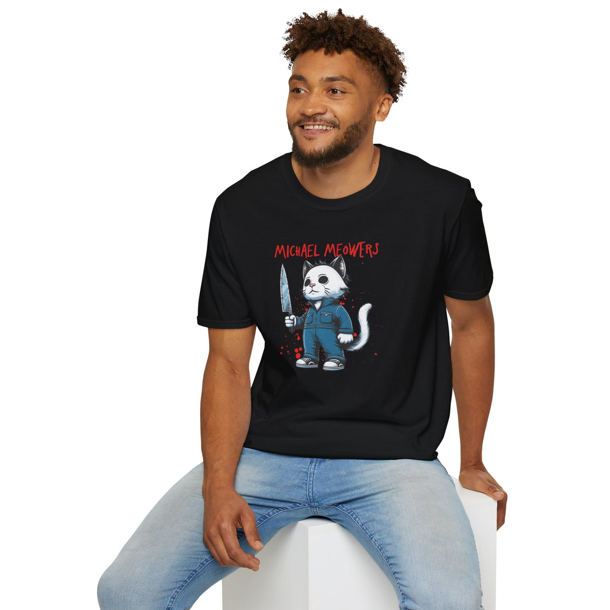 Michael Meowers Halloween Funny Cat T-Shirt, Scary Movie Tee, Halloween Cat Shirt, Horror Movie Cat Fan Gift, Horror Movie Character