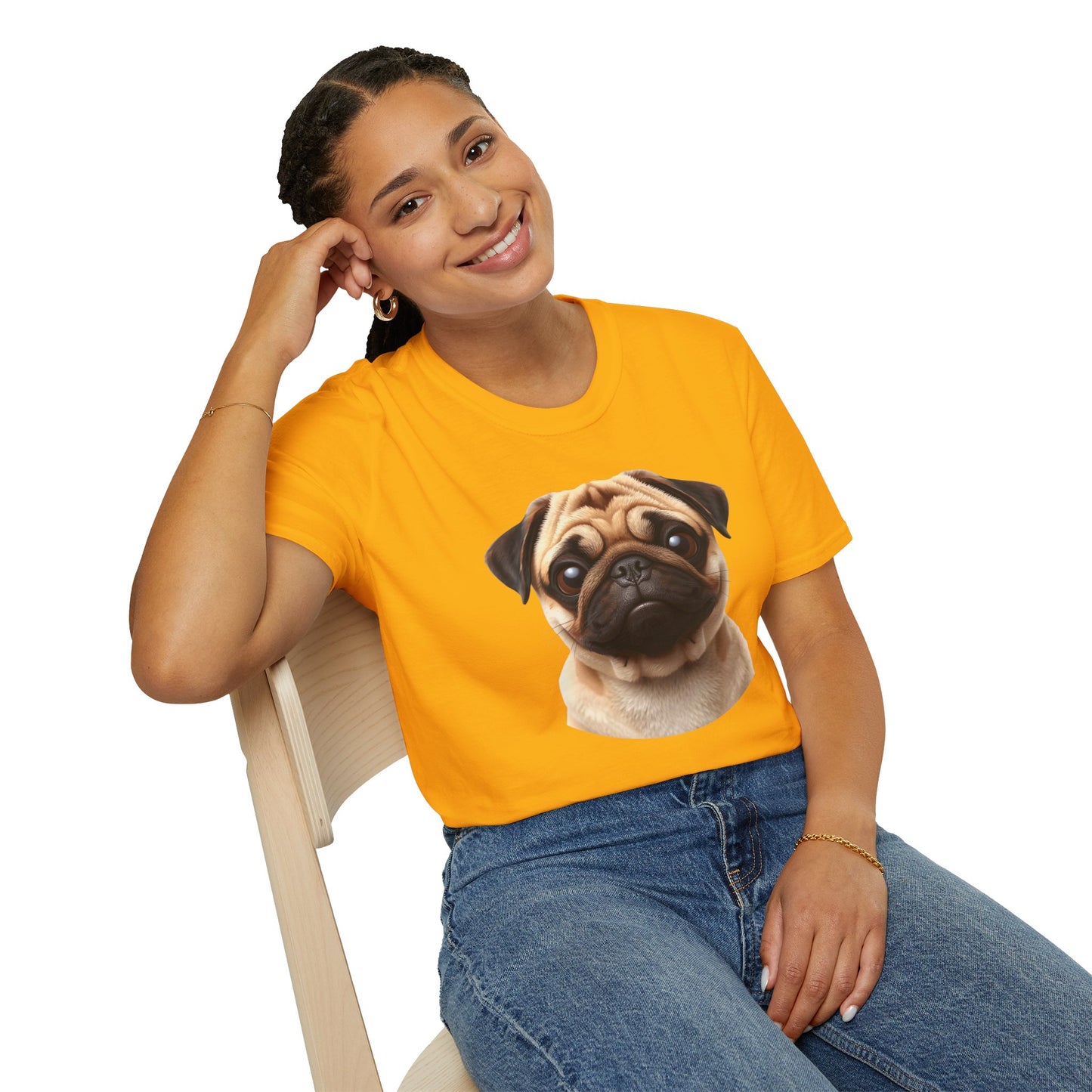 Pug Dog Portrait Shirt – Pug Dog Lover Gift, Cute Dog Mom Tee, Dog Dad Shirt, Pet Breed Apparel