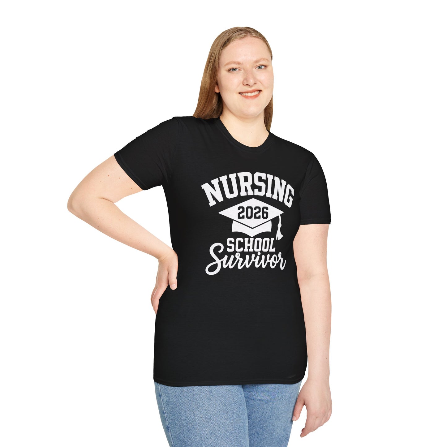 Nursing 2026 School Survivor T-Shirt, Nurse Graduation Shirt, RN Student Gift, Nursing School Grad Tee