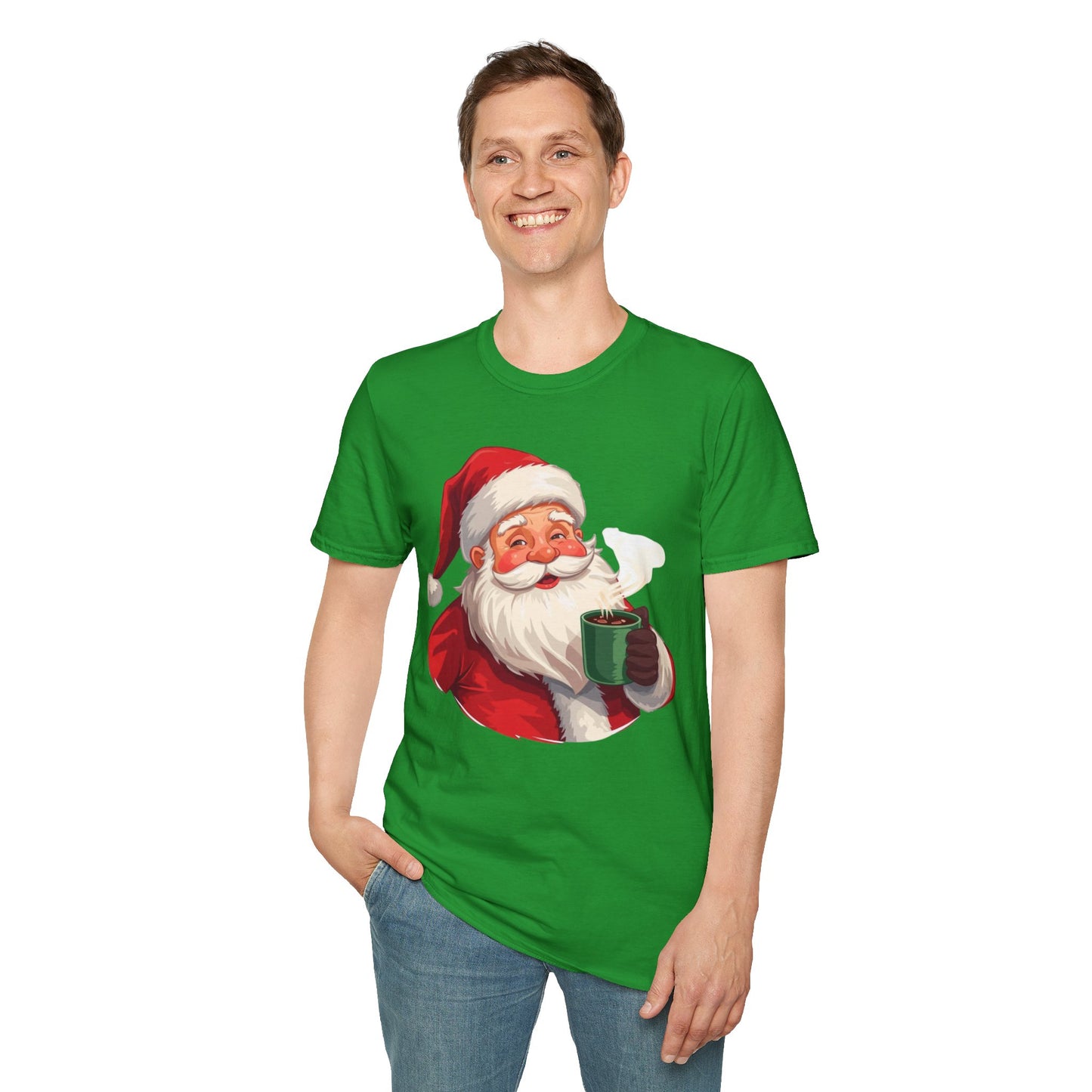 Santa enjoying Hot Chocolate Shirt, Family Christmas Shirts, Christmas T Shirt, Holiday Shirt, Cute Xmas Shirt for the family, Holiday Gift
