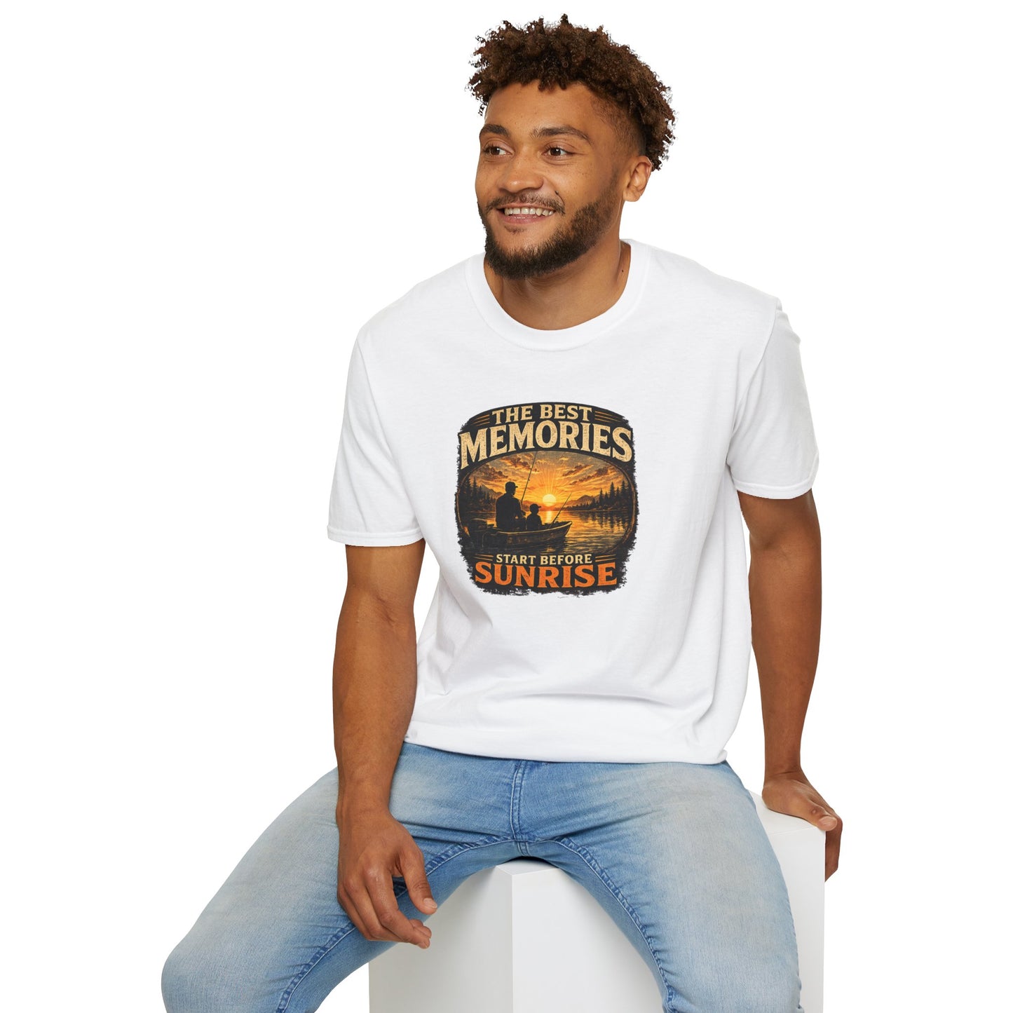 Fishing Shirt for Dad, Best Memories Start Before Sunrise Tee, Fisherman Gift Shirt, Fathers Day Fishing T-Shirt