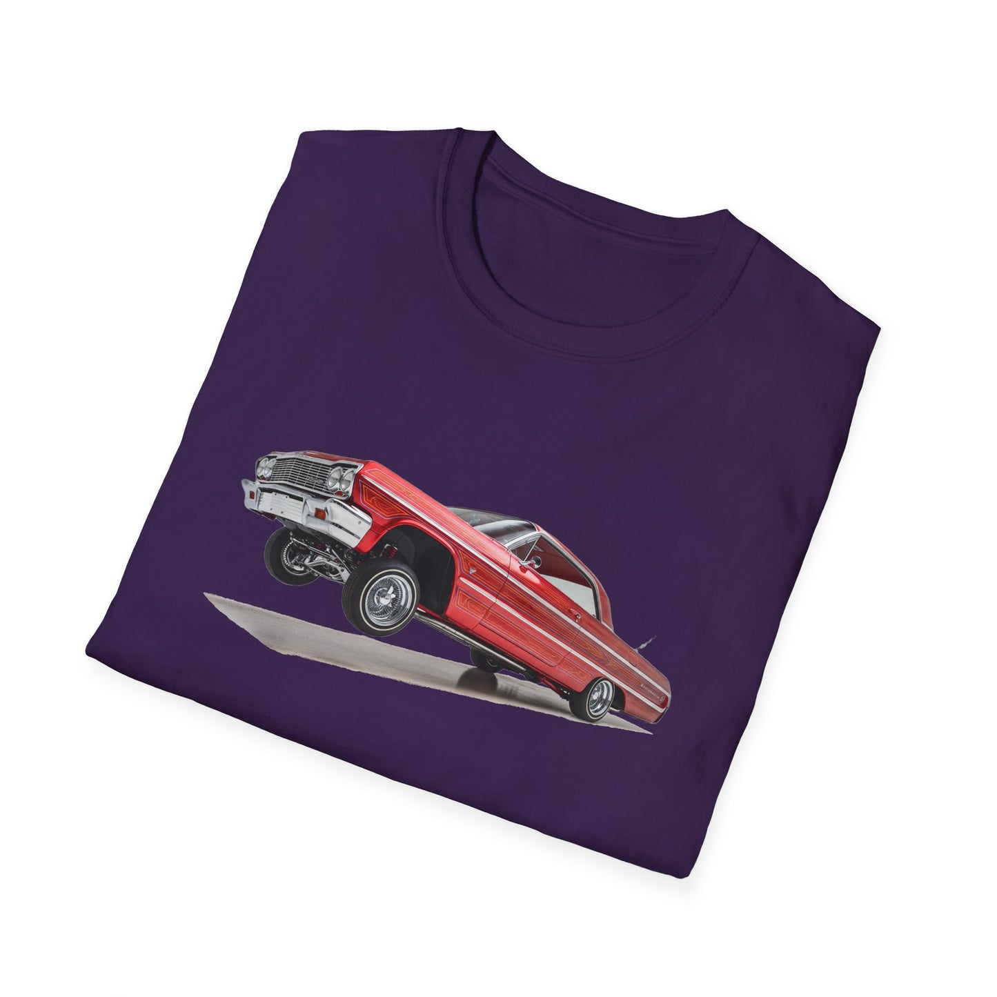 1964 Chevy Impala Hydraulics Lowrider Hoppin' graphic T-Shirt - Old School Hip Hop Cholo Art Tee Design - Chicano Car Club Graphic Tee